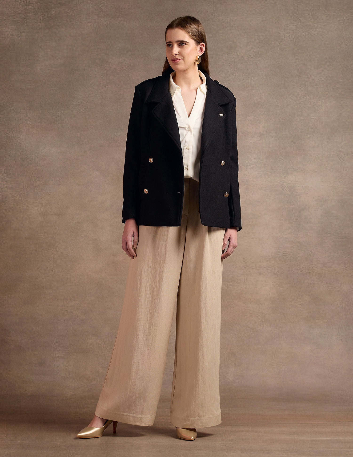 Double Breasted Longline Jacket Black - U.S. POLO ASSN. | Large