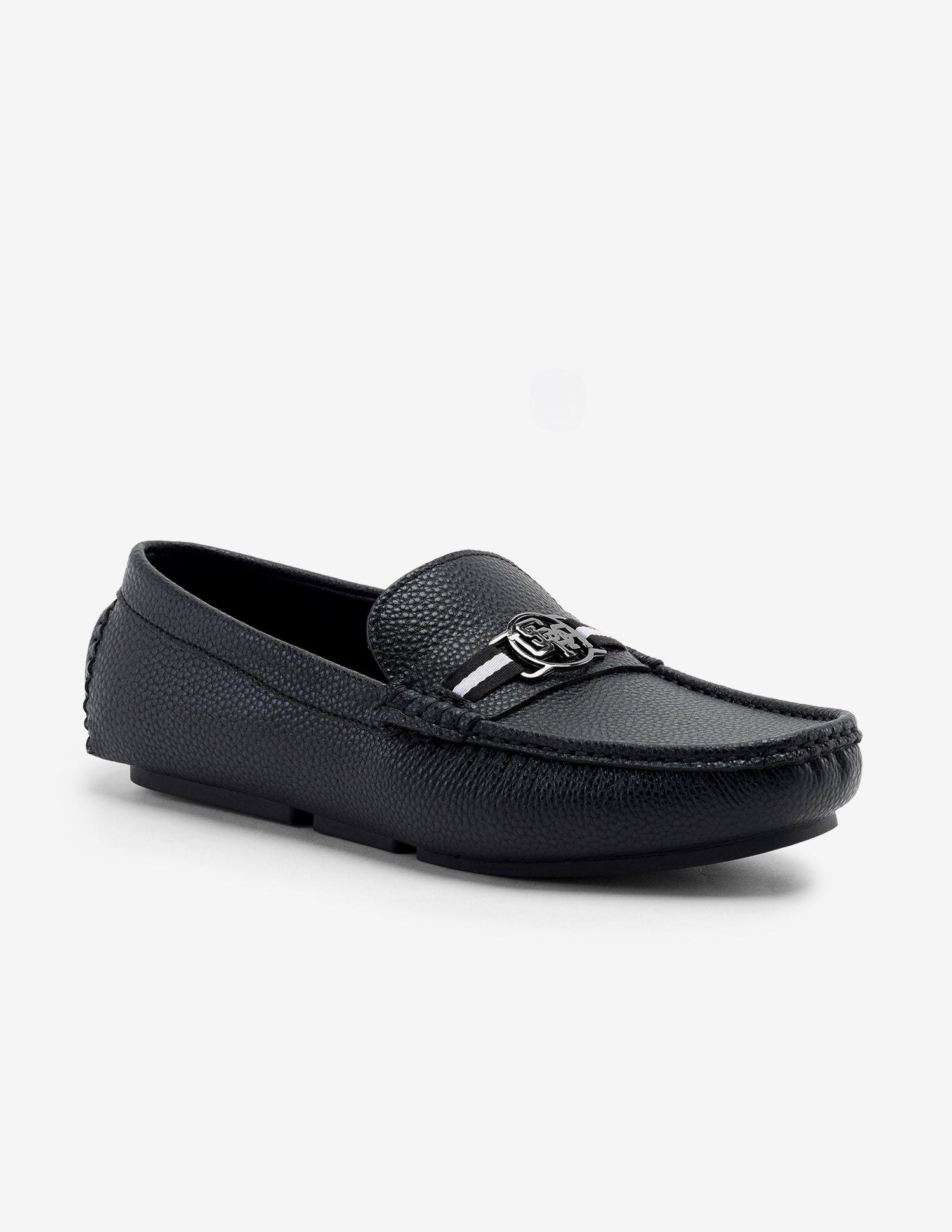 Textured Slip-Ons Elwood Loafers Black - U.S. Polo Assn. India | Large