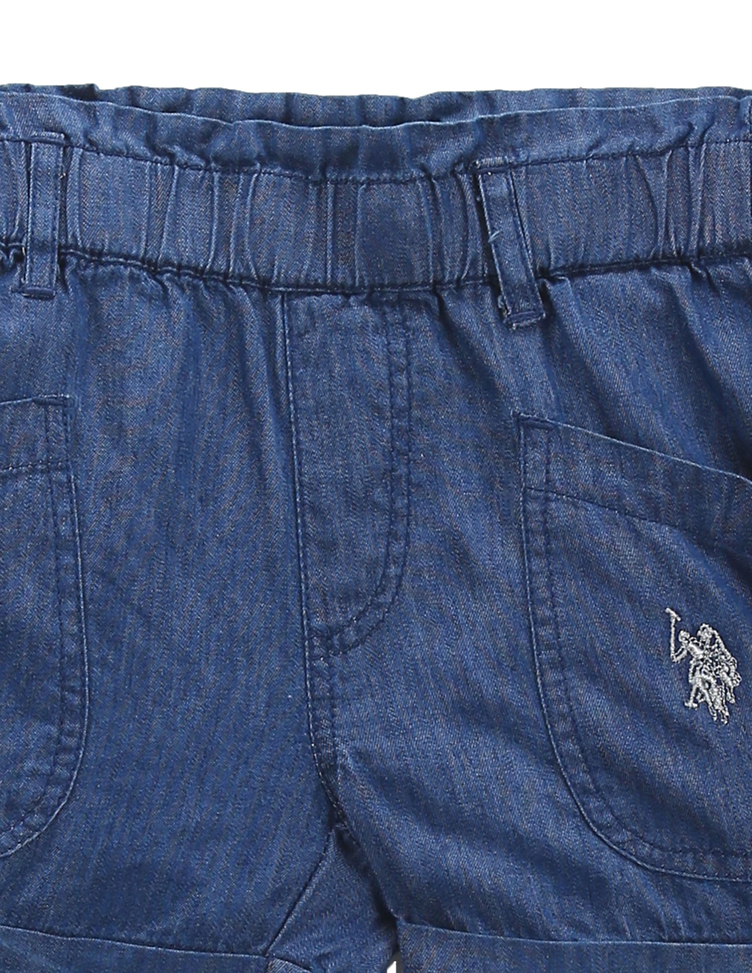Girls Washed Denim Shorts Blue - U.S. POLO ASSN. | Large