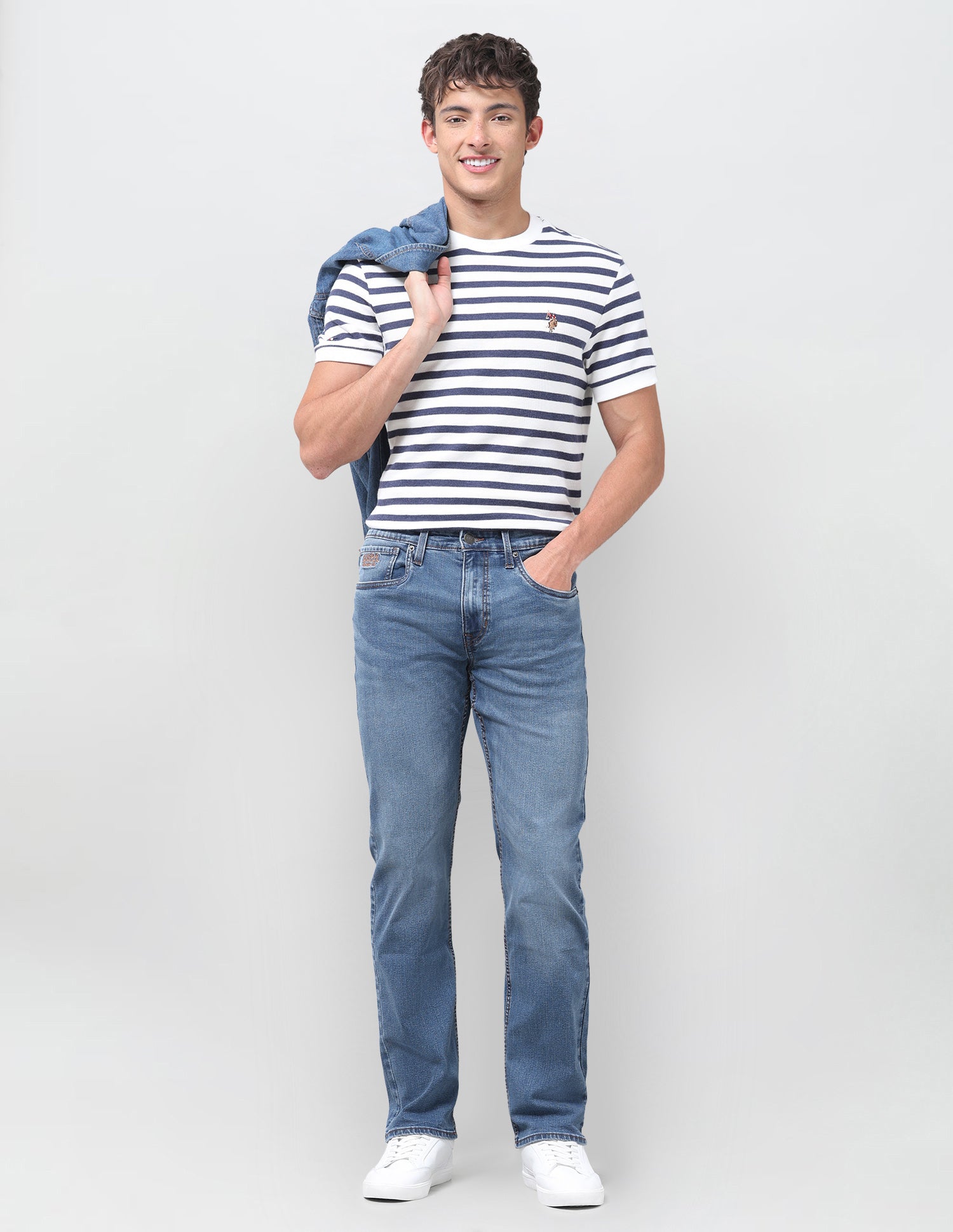 Harold Slim Straight Fit Blue Jeans Dark Indigo - U.S. Polo Assn. India | Large