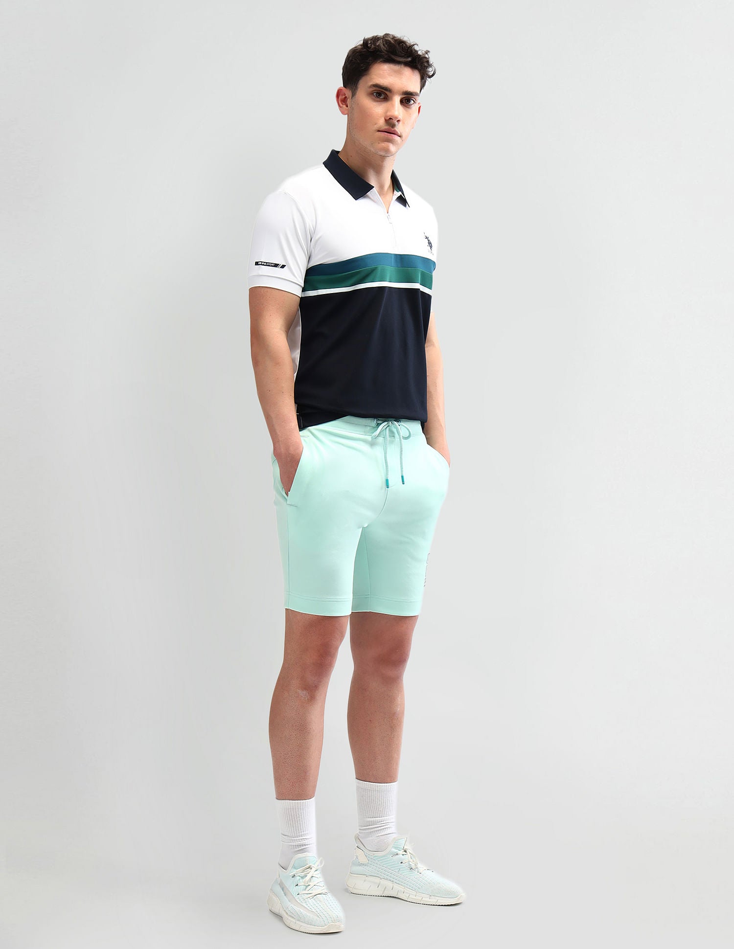 Slim Fit Colourblocked Polo Shirt White - U.S. Polo Assn. India | Large