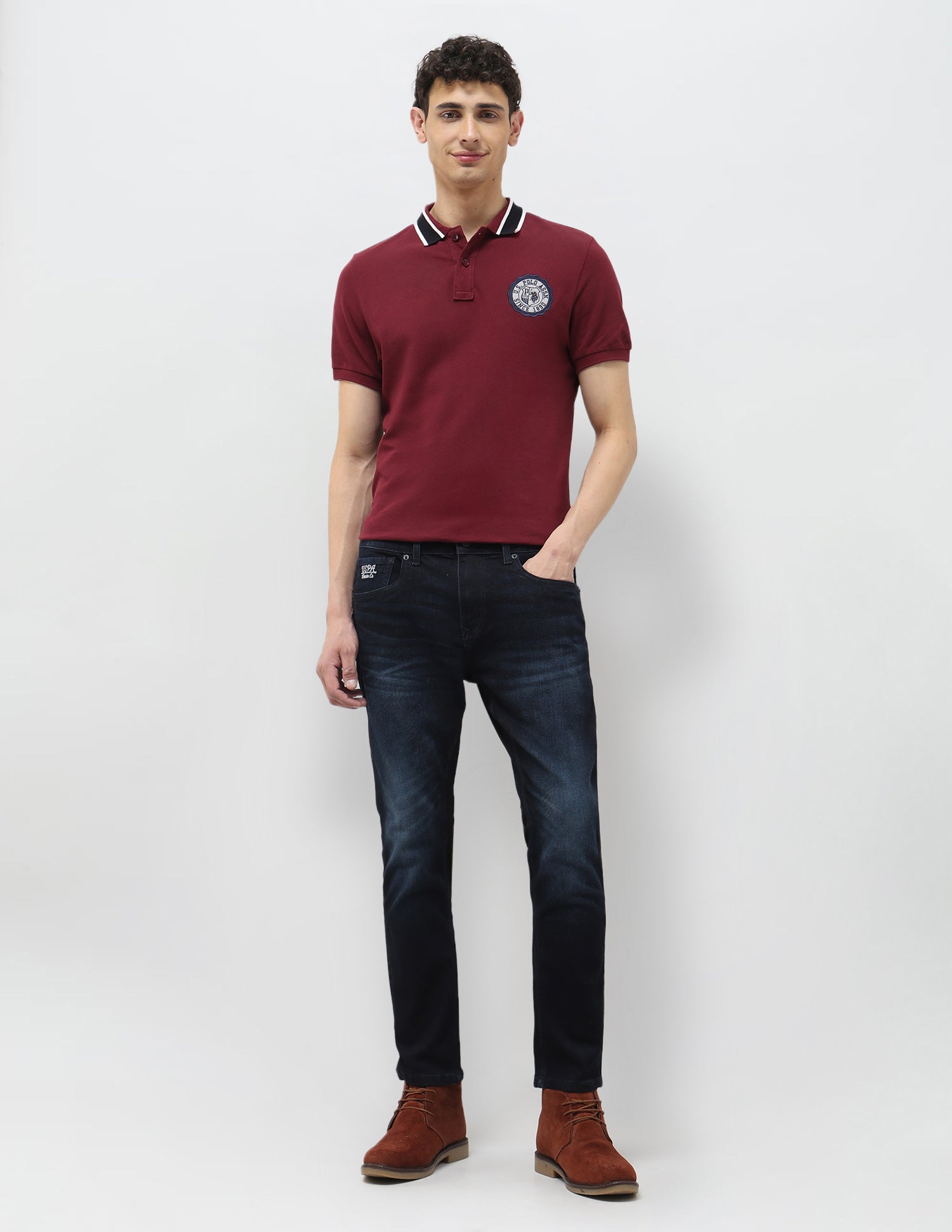 Henry Tapered Fit Blue Jeans Dark Indigo - U.S. Polo Assn. India | Large