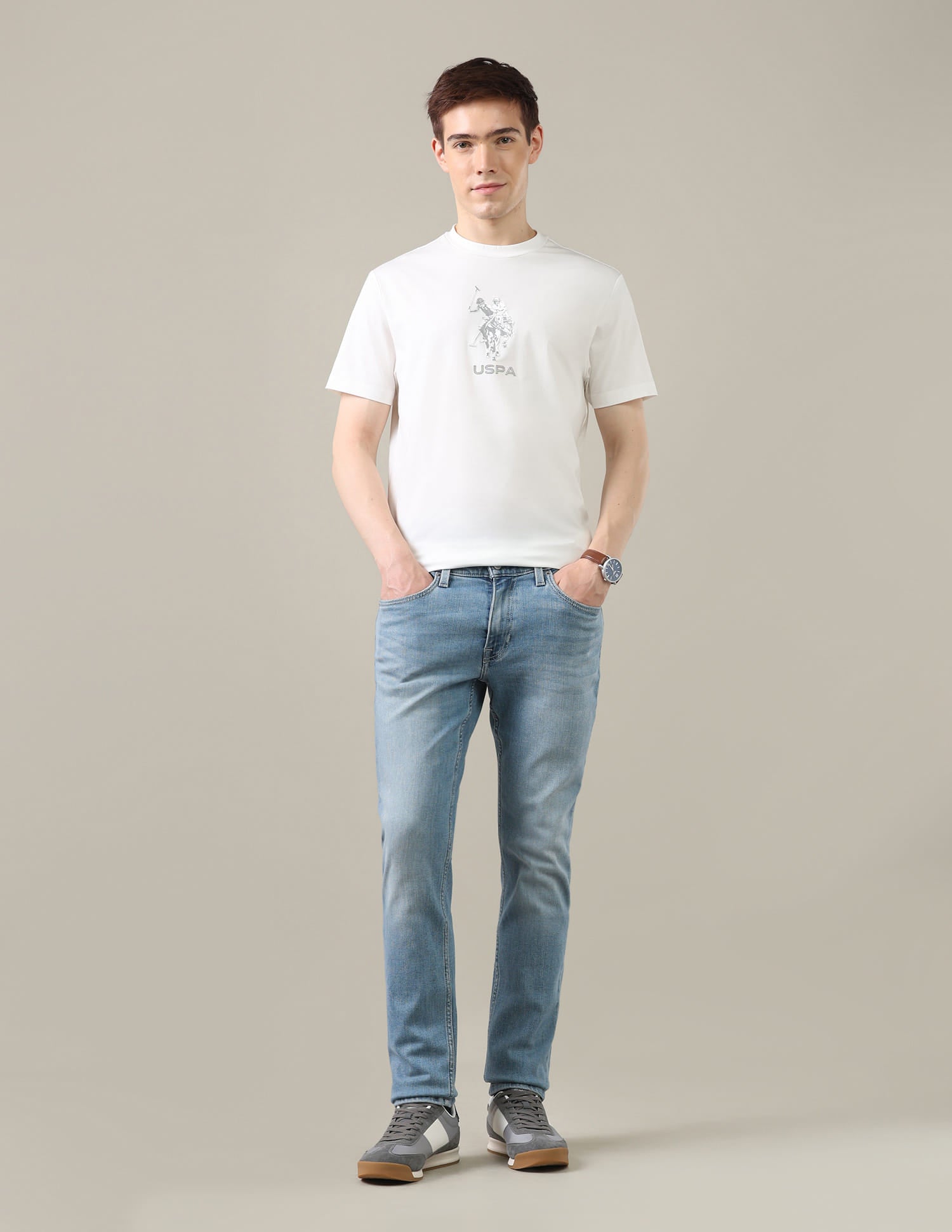 Brandon Slim-Tapered Fit Blue Jeans Blue - U.S. Polo Assn. India | Large