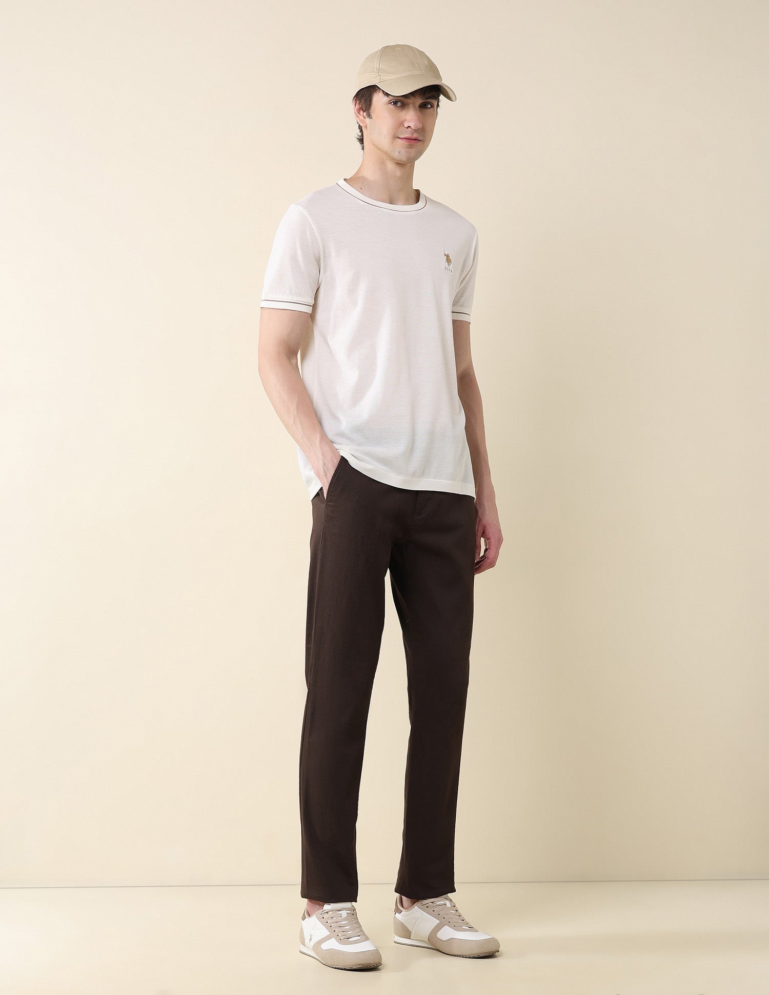 Solid Slim Fit Classic T-Shirt White - U.S. Polo Assn. India | Large
