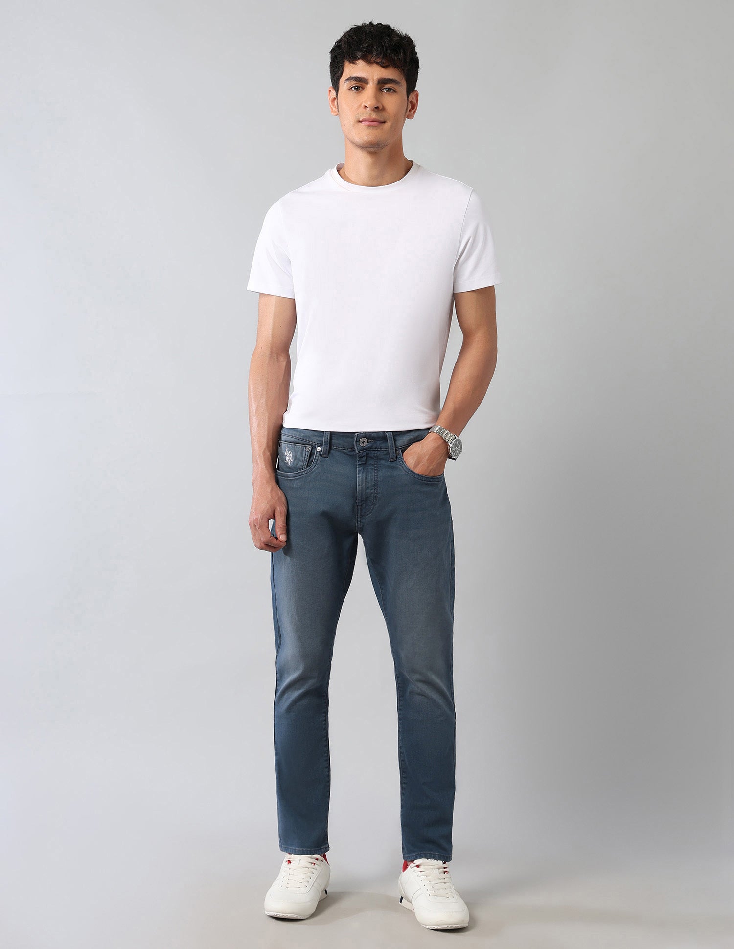 Henry Tapered Fit Blue Super Stretch Jeans Dark Wash - U.S. Polo Assn. India | Large