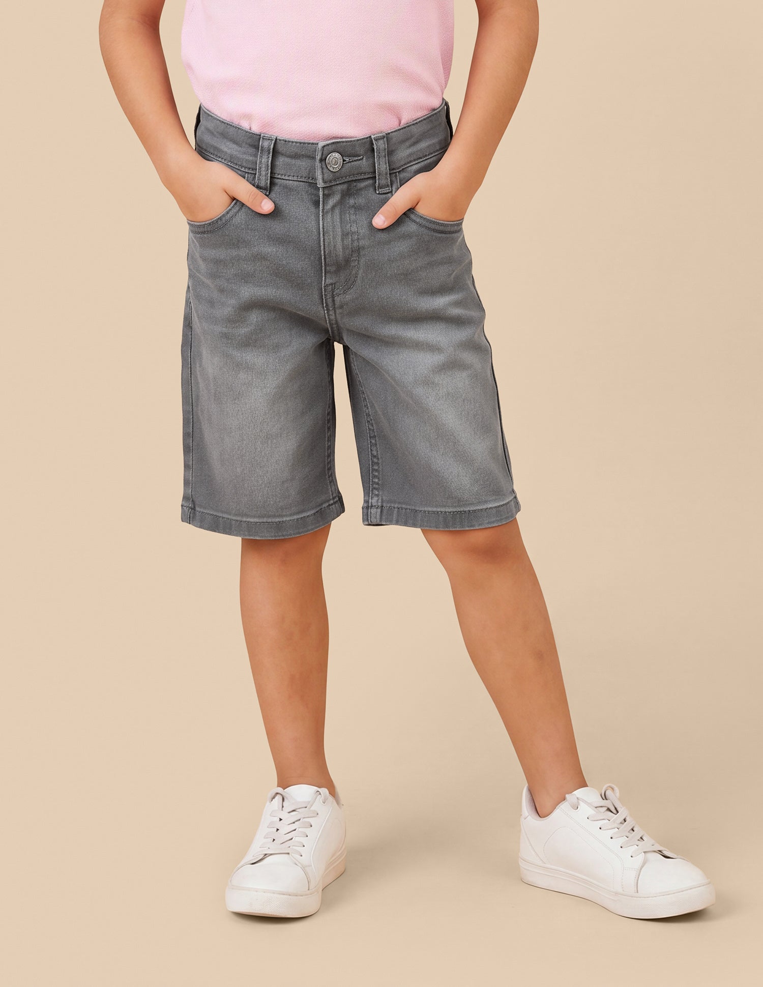 Mid Rise Regular Fit Denim Shorts Grey - U.S. Polo Assn. India | Large