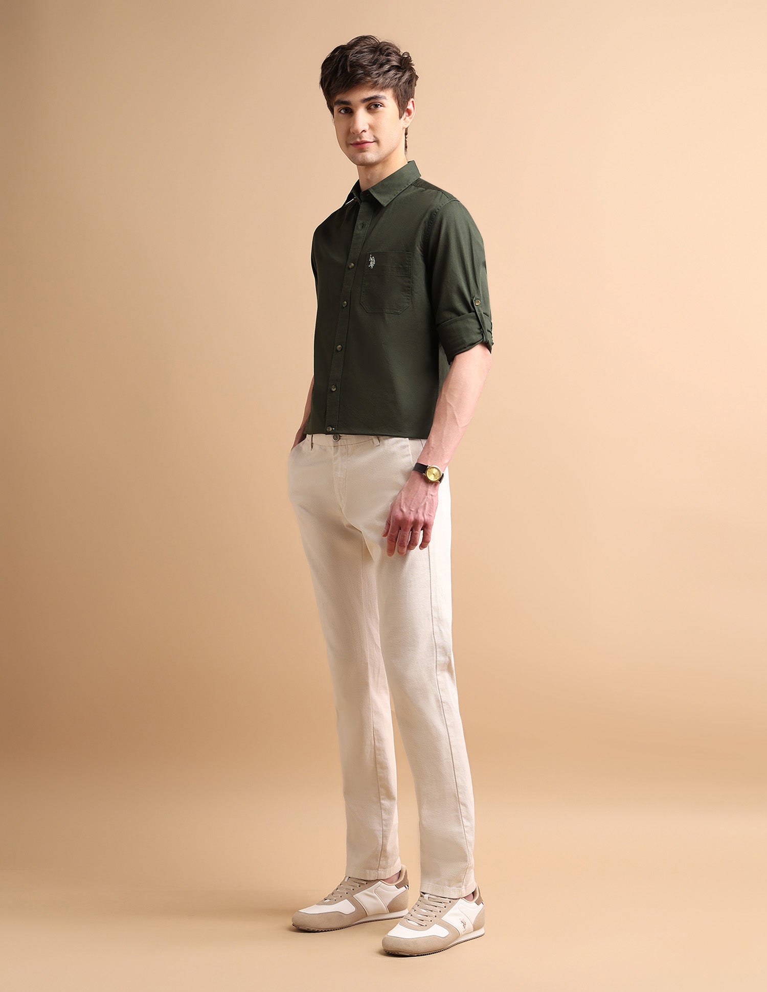 Twill Camping Shirt Olive - U.S. POLO ASSN. | Large