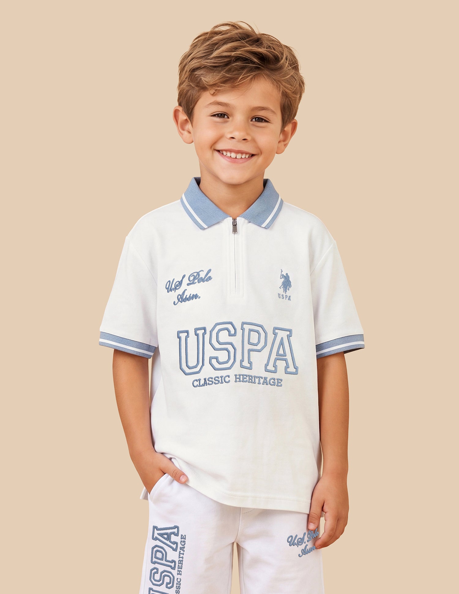 Brand Embroidered Regular Fit Polo Shirt White - U.S. Polo Assn. India | Large