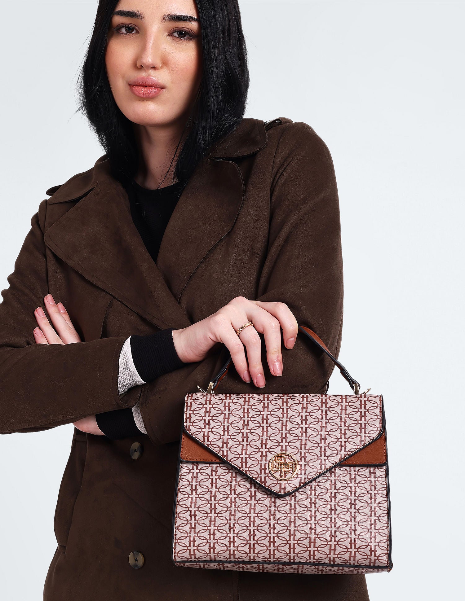 All Over Geometric Print Sling Bag Beige - U.S. POLO ASSN. | Large