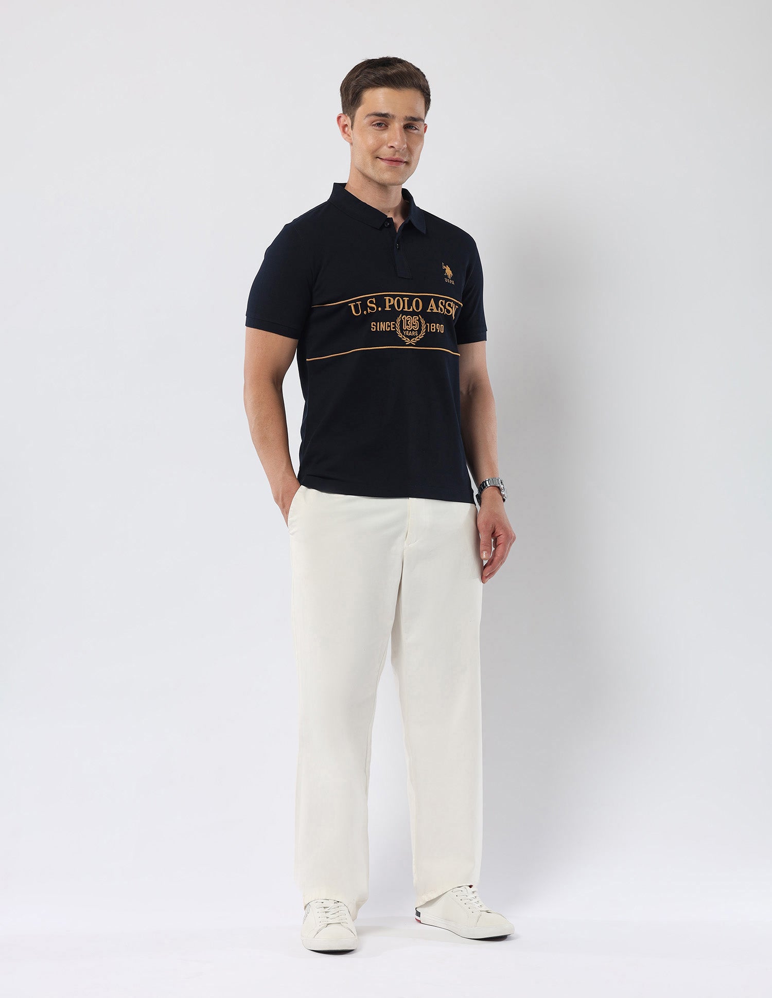 Brand Embroidered135 Anniversary Polo Shirt Navy - U.S. POLO ASSN. | Large