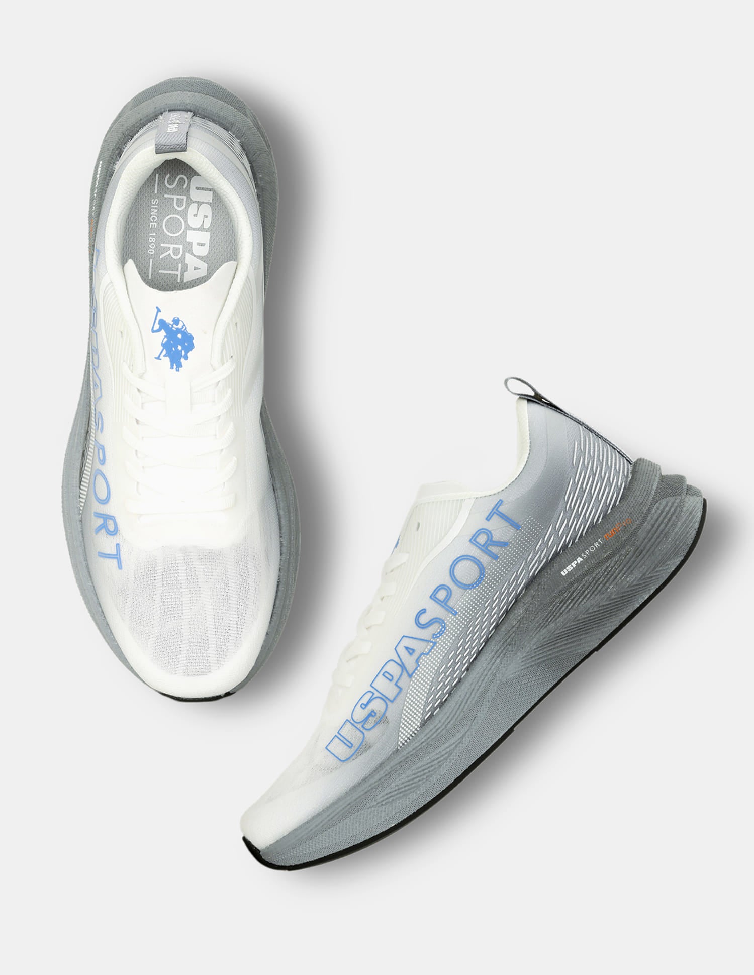 Men Oskar USPA Sport Runpro Running Shoes White - U.S. Polo Assn. India | Large