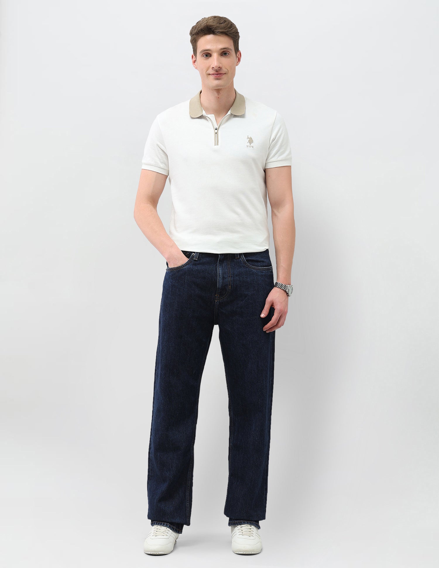 Logan Loose Straight Fit Blue Jeans Dark Blue - U.S. Polo Assn. India | Large