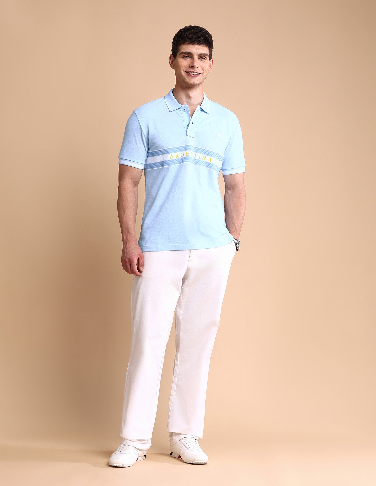 Slim Fit Iconic Number Polo Shirt Light Blue - U.S. POLO ASSN. | Large