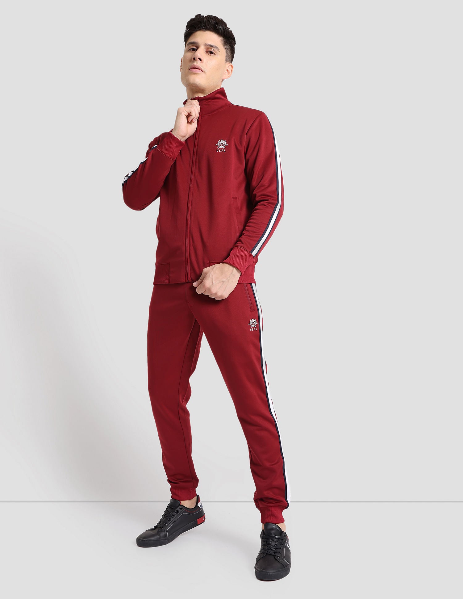 High Neck Track Jacket Dark Red - U.S. POLO ASSN. | Large