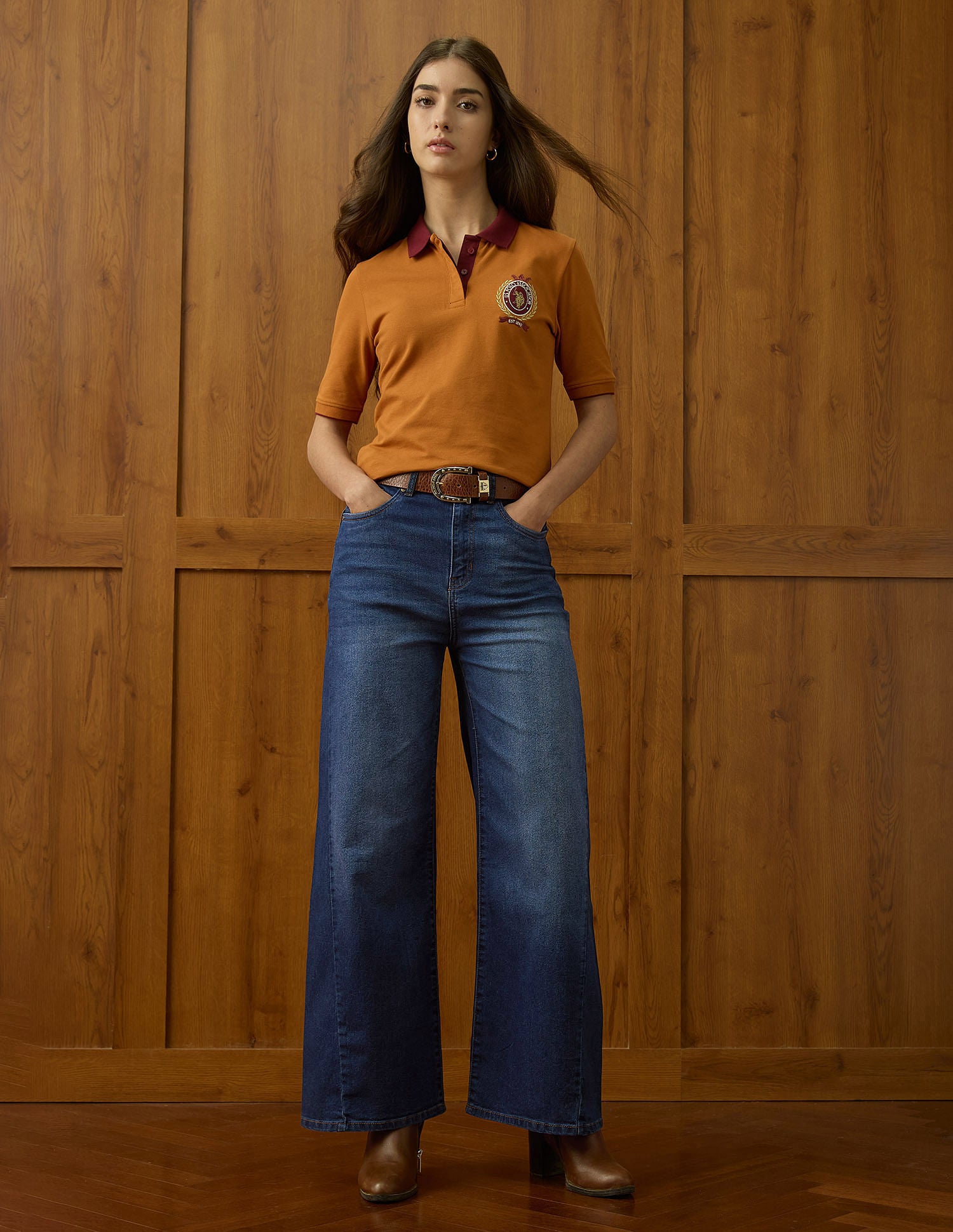 High Rise Baggy Fit Jeans Blue - U.S. POLO ASSN. | Large