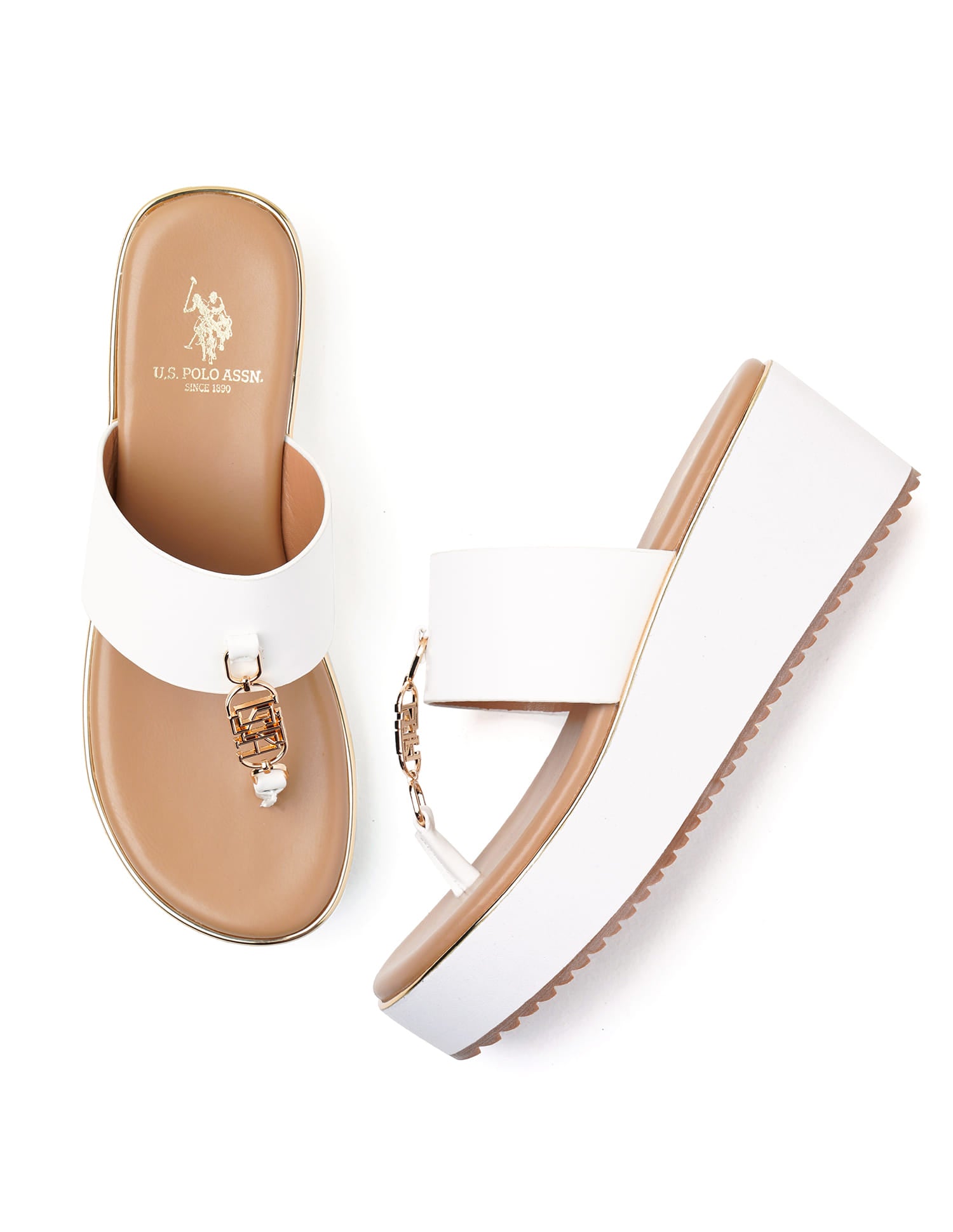 Alessia White Lightweight Wedges White - U.S. Polo Assn. India | Large