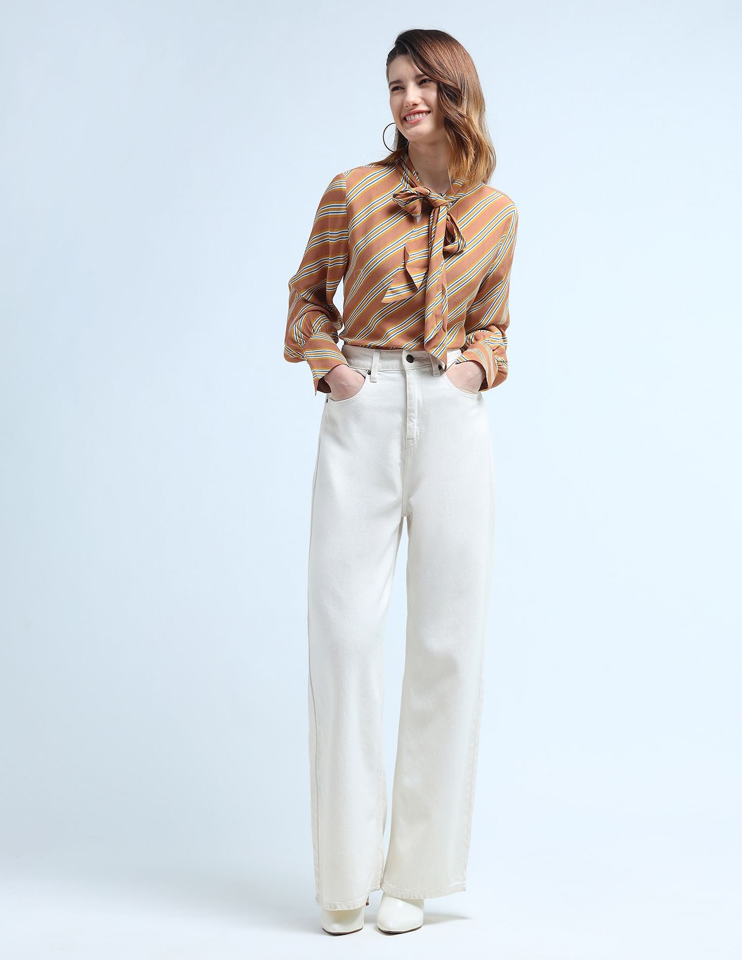 Geometric Print Bow Tie Top Multicolour - U.S. POLO ASSN. | Large