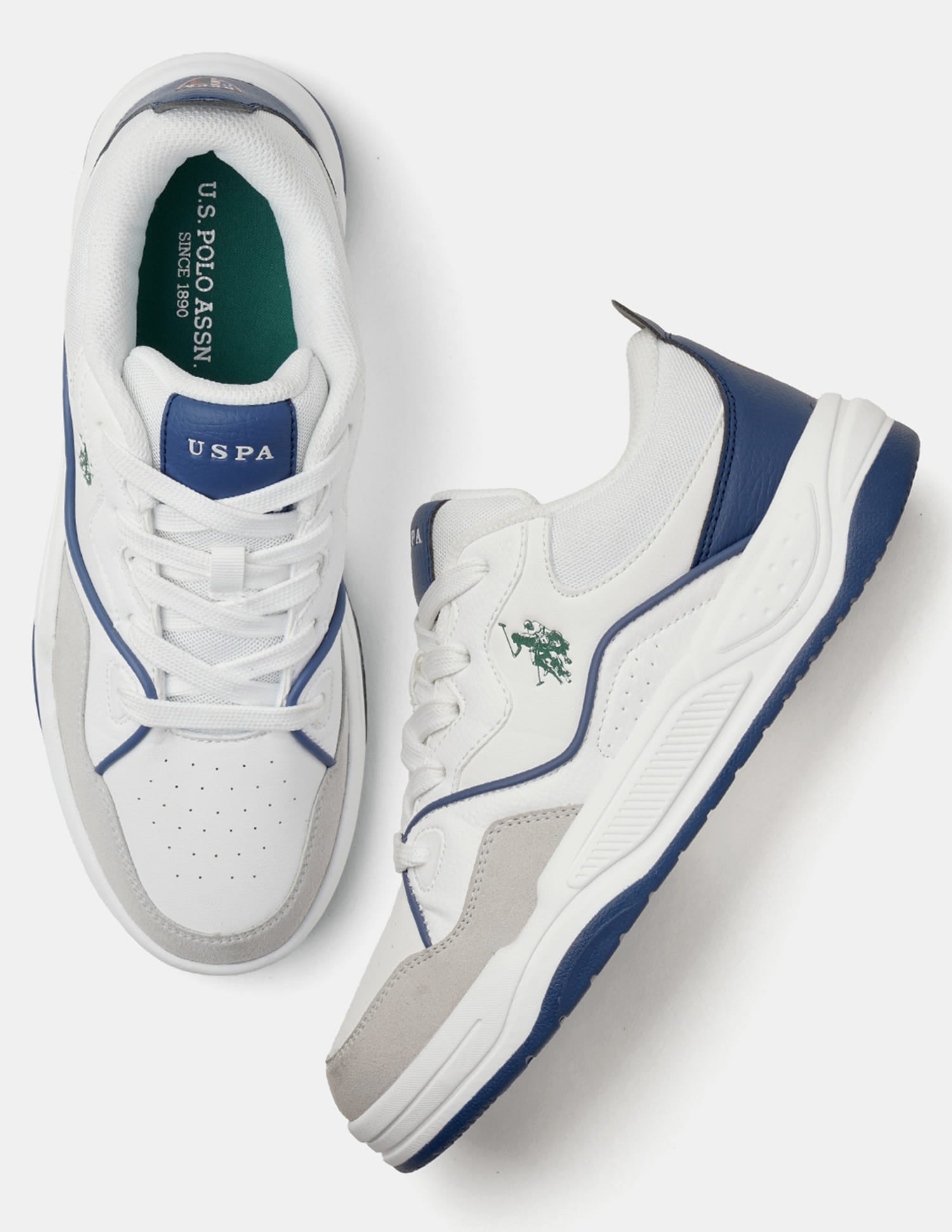 Colour Blocked Odore 2.0 Lace Up Sneakers White - U.S. Polo Assn. India | Large