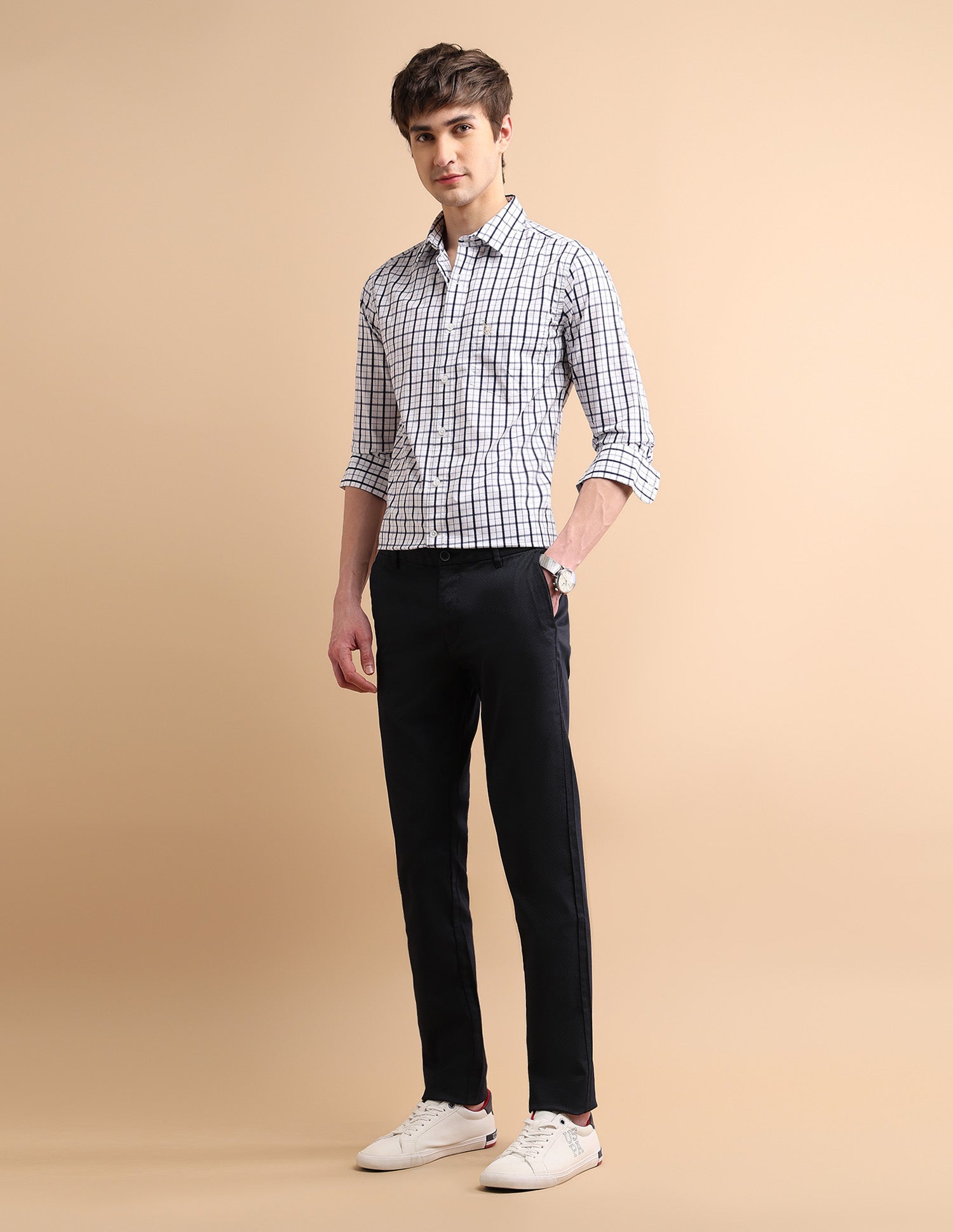 Grid Oxford Shirt White - U.S. POLO ASSN. | Large