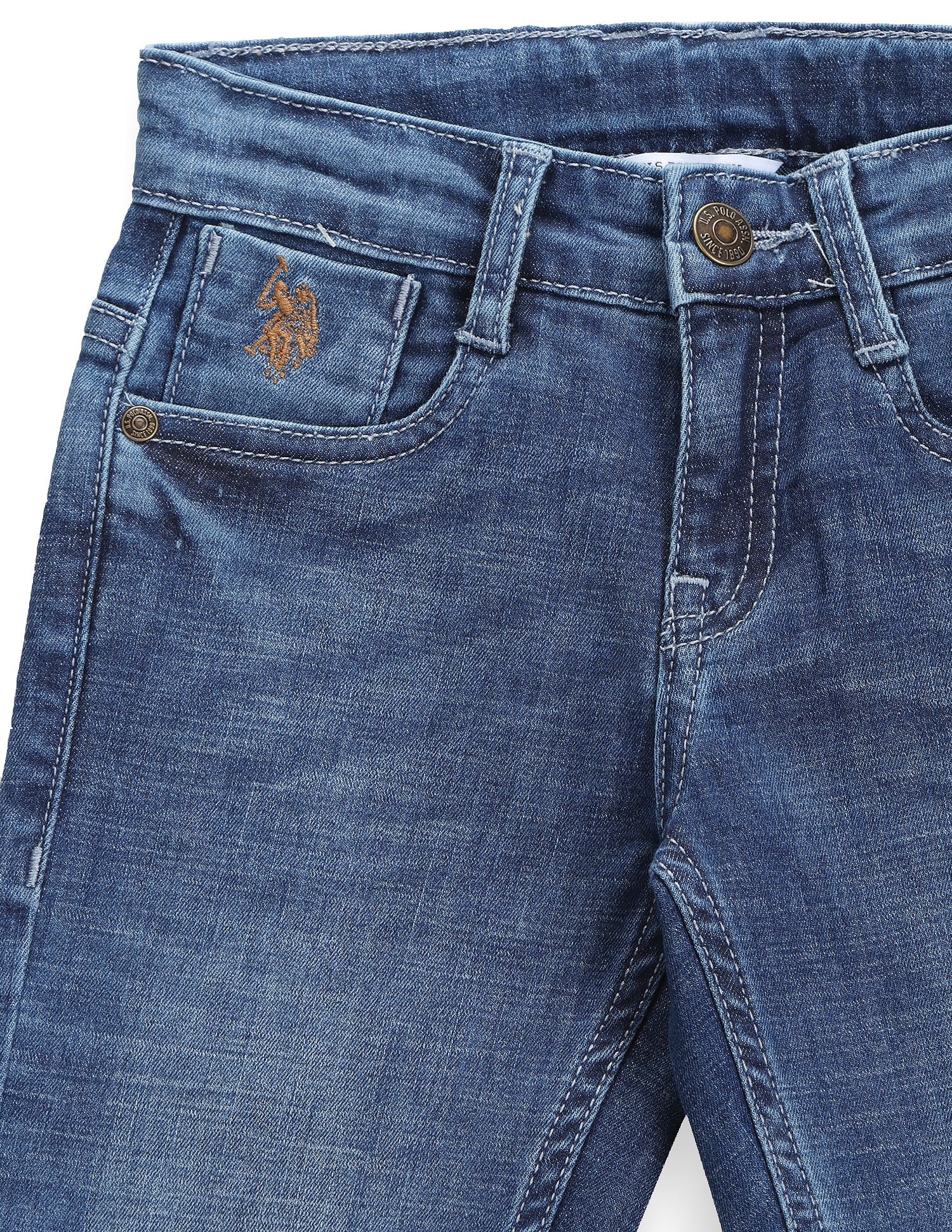 Boys Stone Wash Slim Fit Jeans Blue - U.S. POLO ASSN. | Large