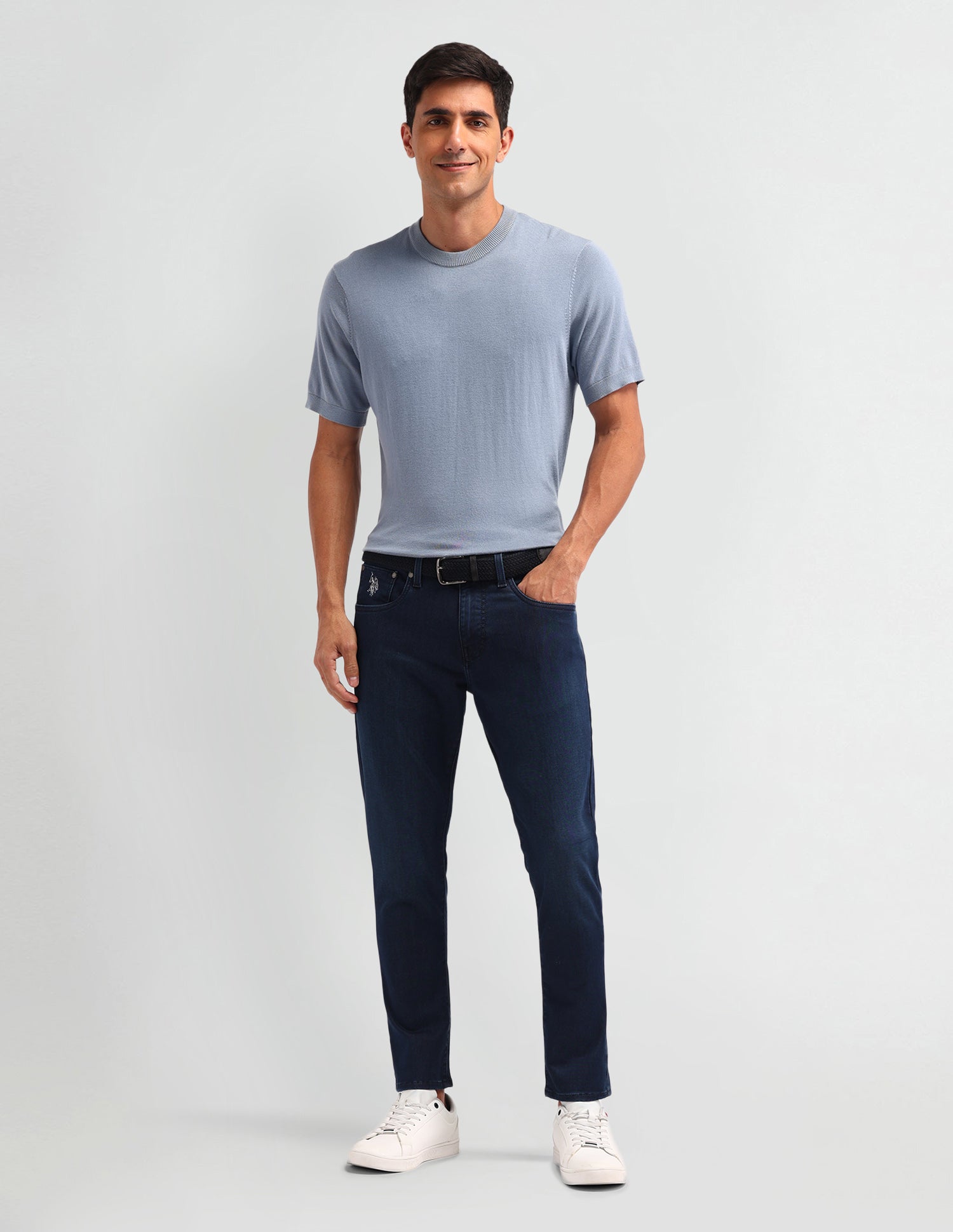 Henry Tapered Fit Cropped Blue Jeans Blue - U.S. Polo Assn. India | Large