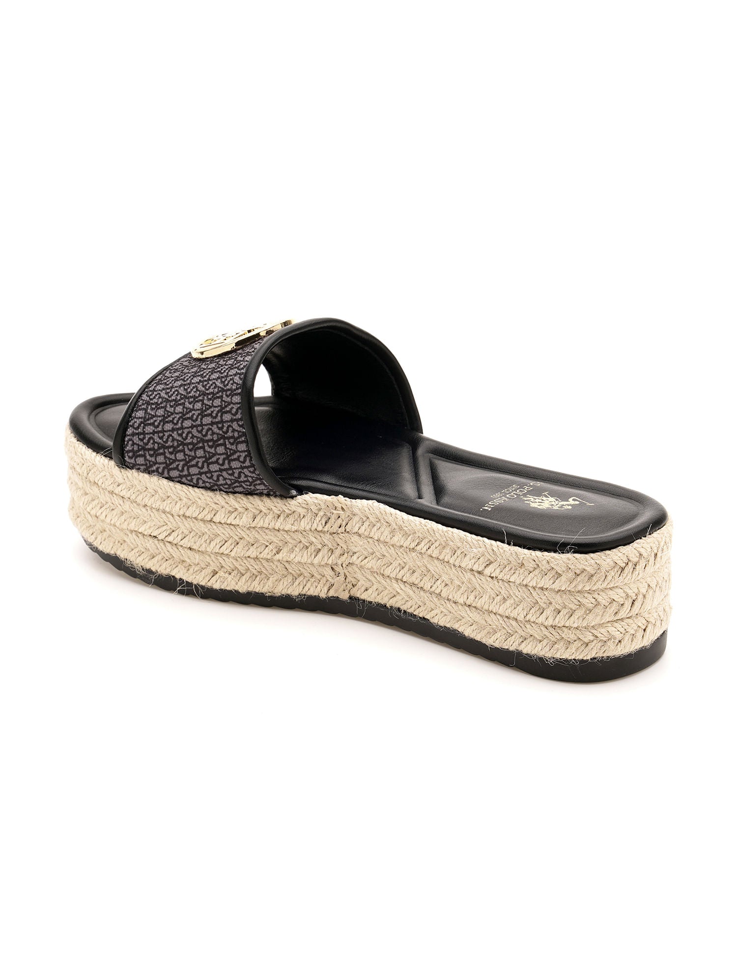 Monogram Vamp Strap Cristina Sandals Black - U.S. POLO ASSN. | Large