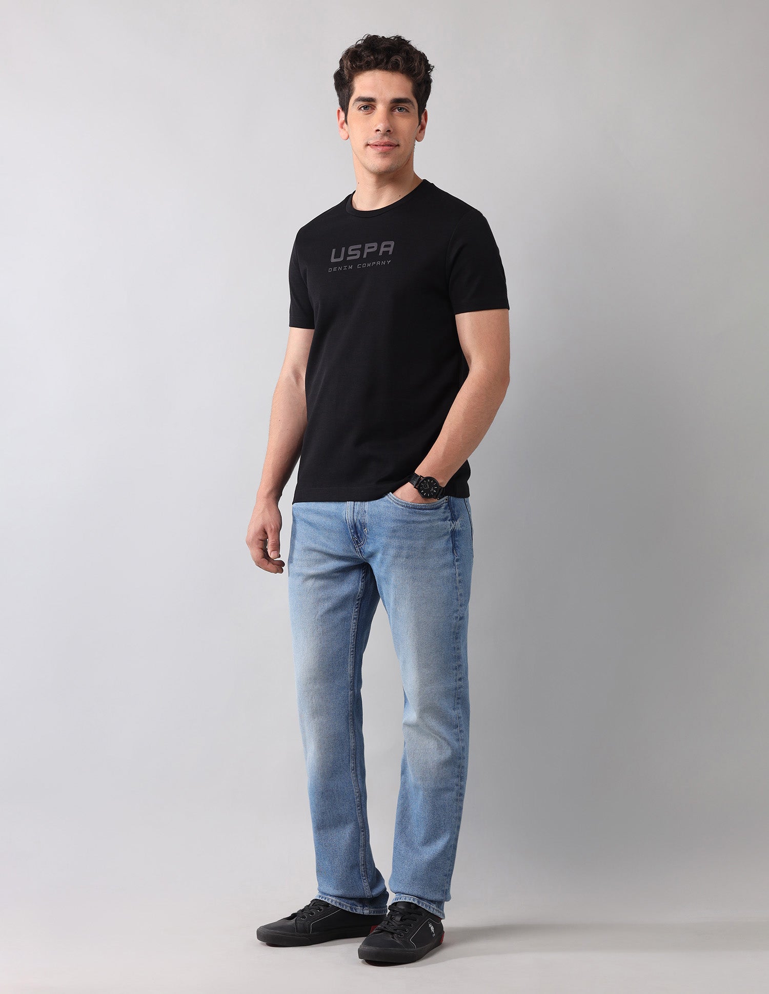 Brand Embossed Black Label T-Shirt Black - U.S. Polo Assn. India | Large