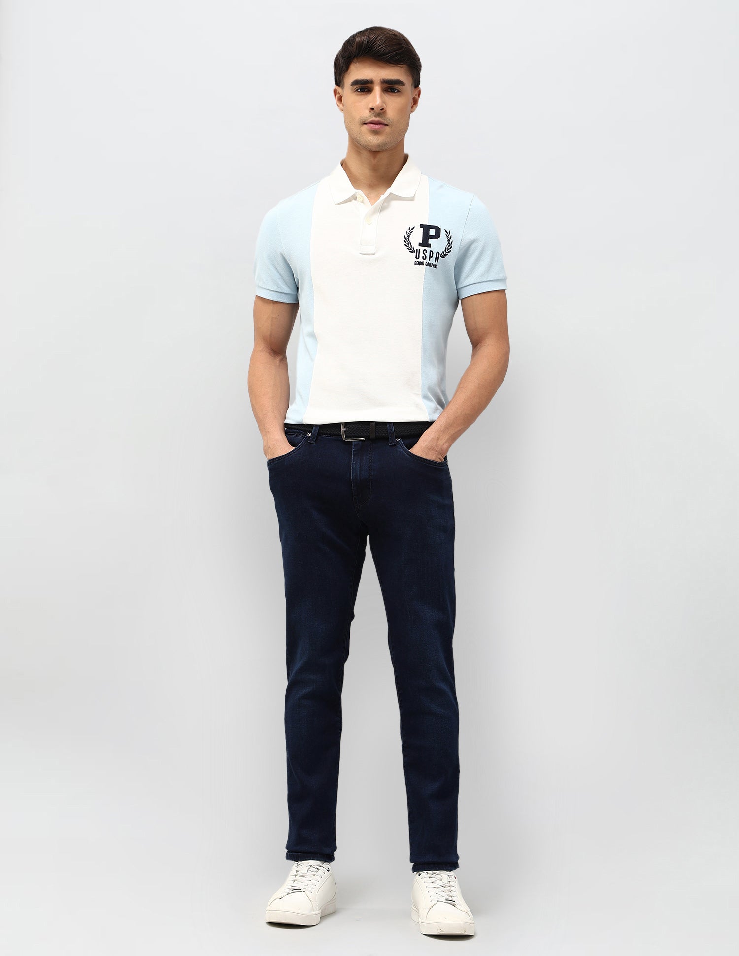 Brandon Slim Tapered Fit Black Gold Jeans Dark Blue - U.S. POLO ASSN. | Large