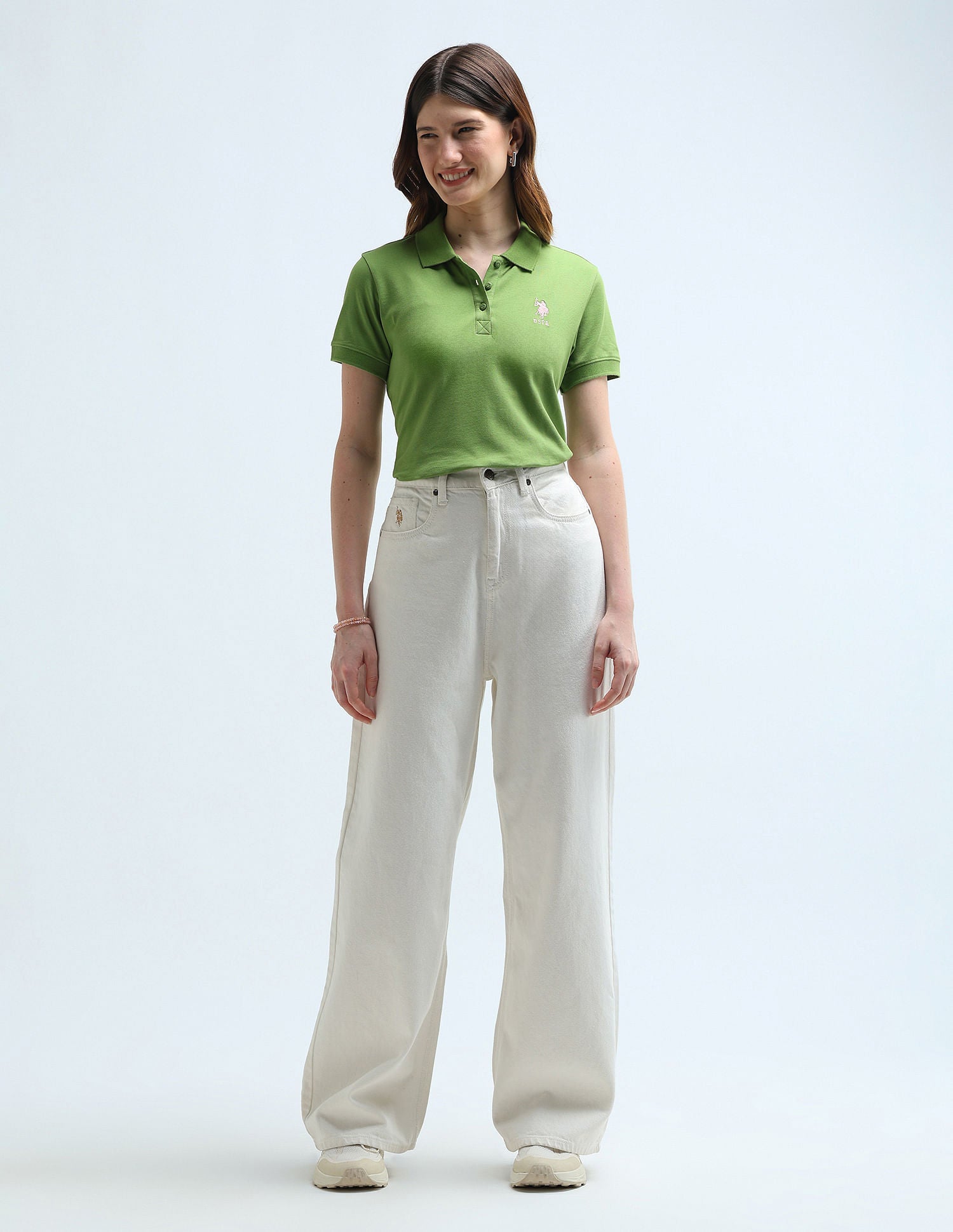 Regular Fit Cotton Polo Shirt Green - U.S. POLO ASSN. | Large