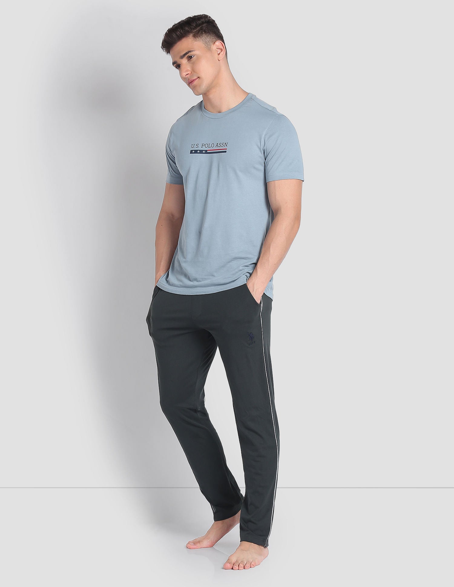 Solid LR001 Lounge Track Pants - Pack Of 1 Dark Green - U.S. POLO ASSN. | Large