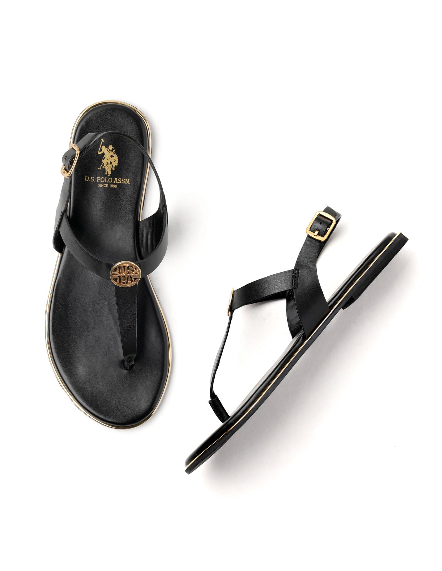 Women Tess Solid Flats Black - U.S. Polo Assn. India | Large