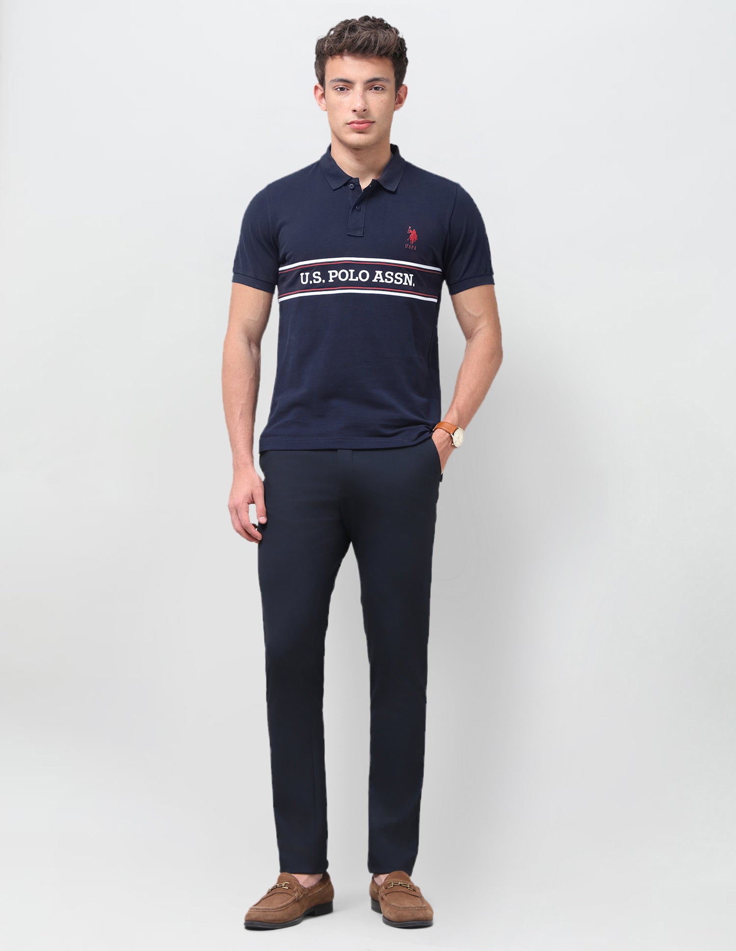 Brand Embroidered Regular Fit Polo Shirt Navy - U.S. Polo Assn. India | Large