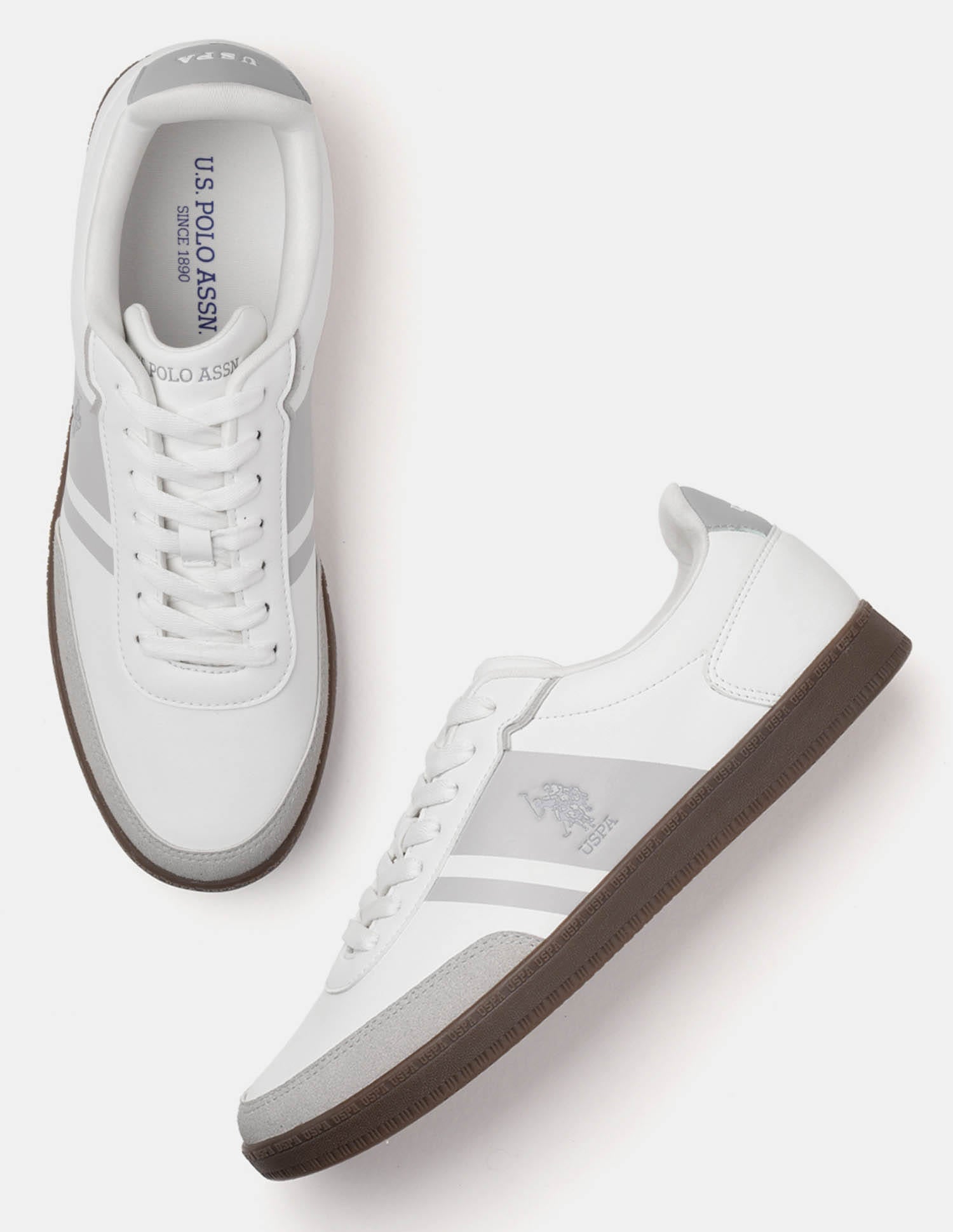 Men Hilton Colour Blocked Sneakers White - U.S. Polo Assn. India | Large