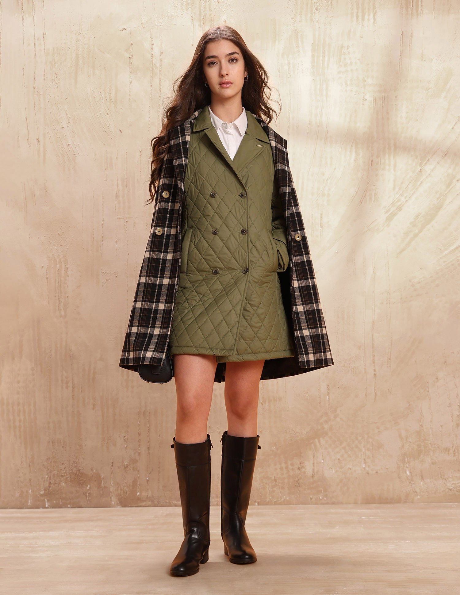 Solid Longline Qulited Jacket Green - U.S. POLO ASSN. | Large