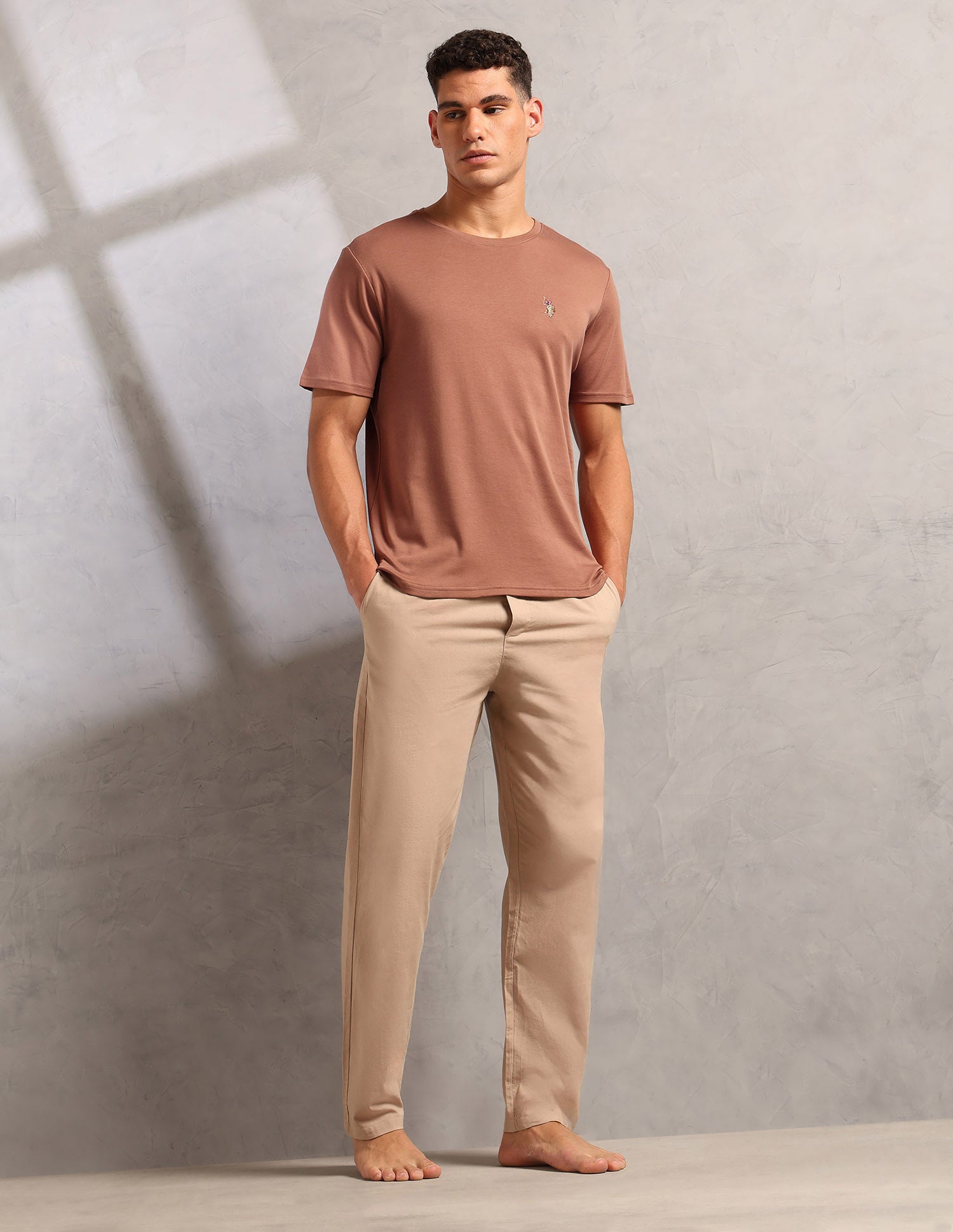 Supima Cotton Skin Safe Pe002 Lounge T-Shirt - Pack Of 1 Russet - U.S. Polo Assn. India | Large