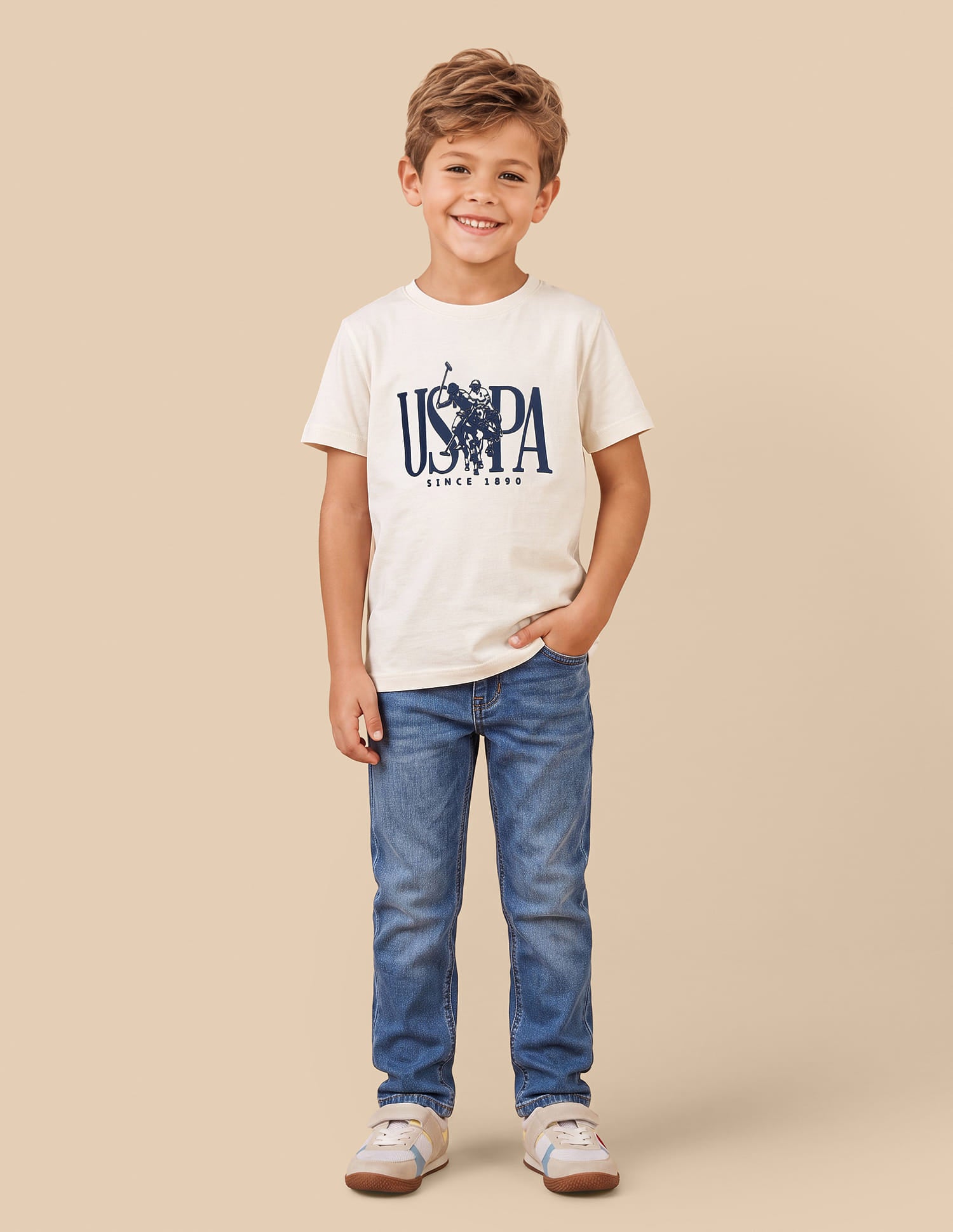Brand Printed Regular Fit T-Shirt White - U.S. Polo Assn. India | Large