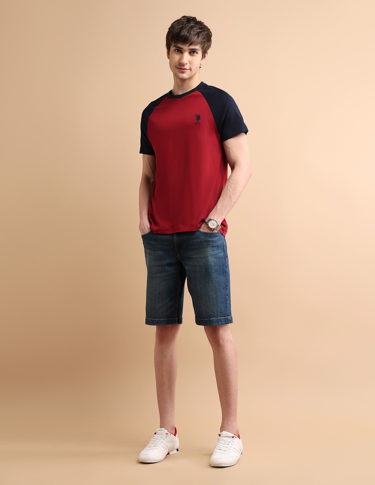 Varsity Colour Block T-Shirt Red - U.S. POLO ASSN. | Large