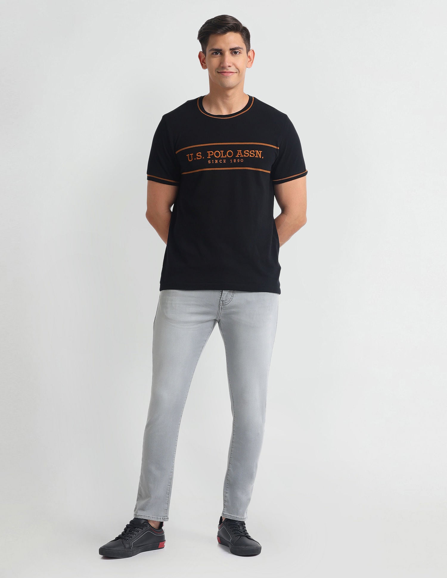 Henry Tapered Cropped Fit Grey Jeans Grey - U.S. Polo Assn. India | Large