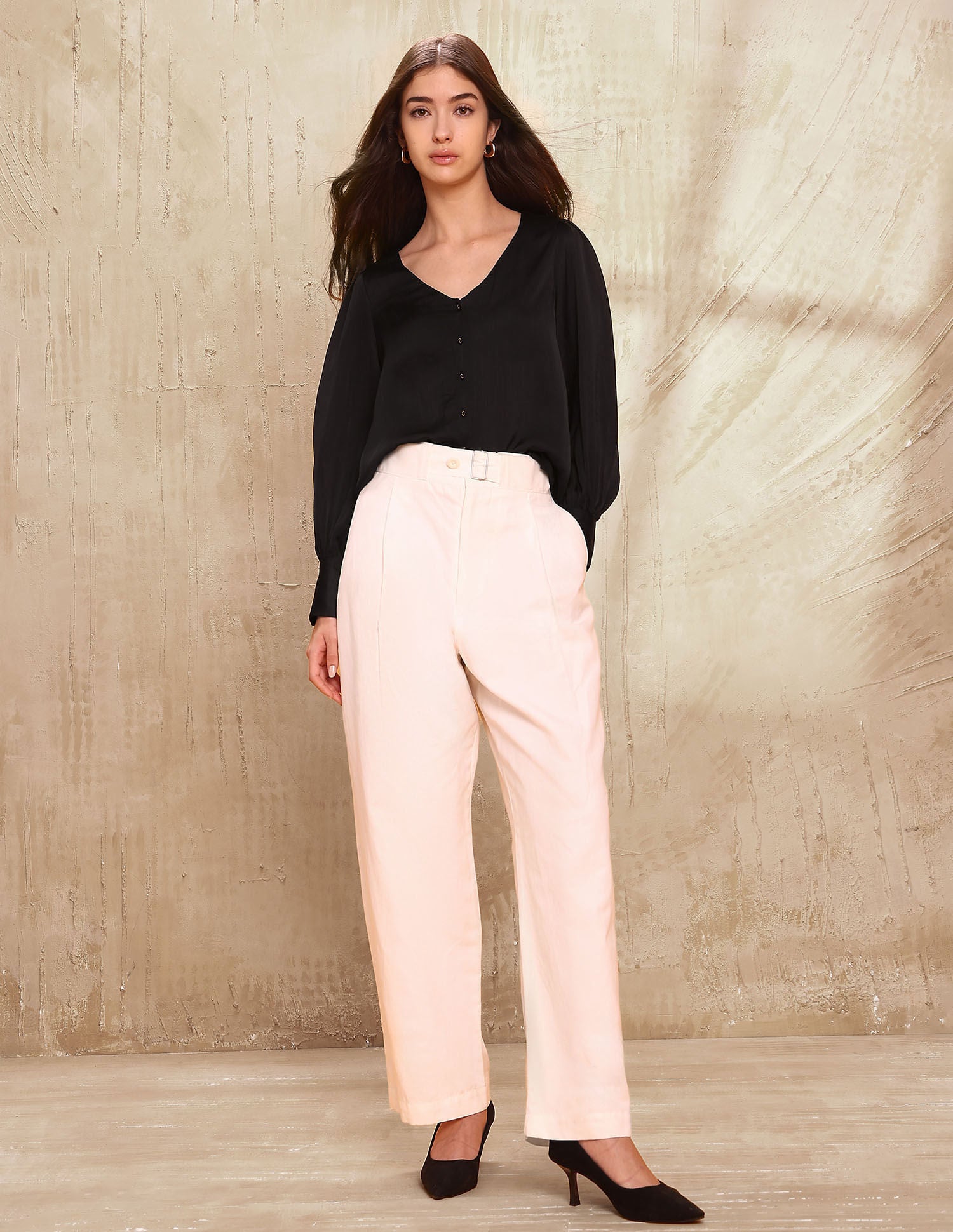 Crinkled Regular Fit Top Black - U.S. POLO ASSN. | Large