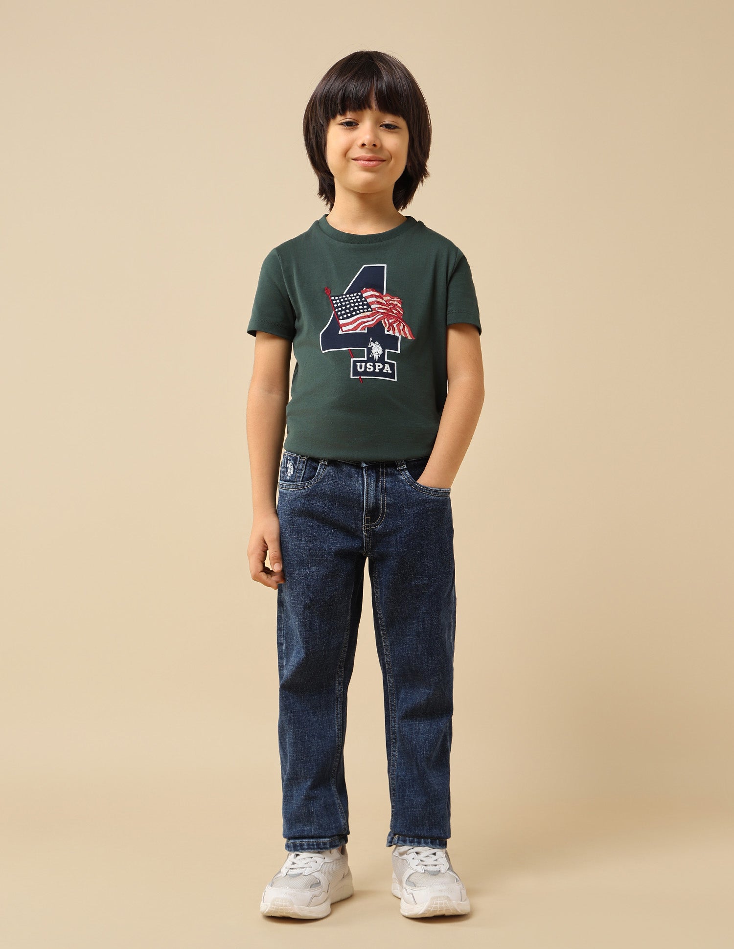 Boys Relaxed Fit Mid Rise Jeans Blue - U.S. POLO ASSN. | Large