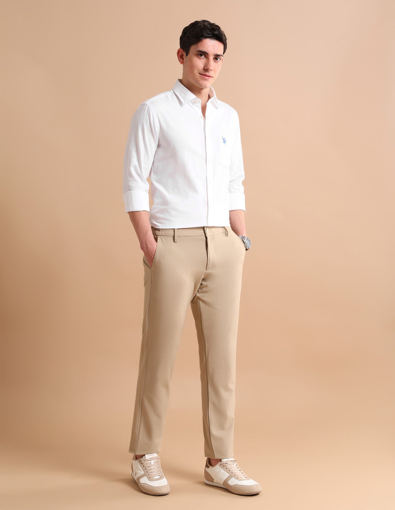 Cotton Dobby Formal Shirt White - U.S. POLO ASSN. | Large