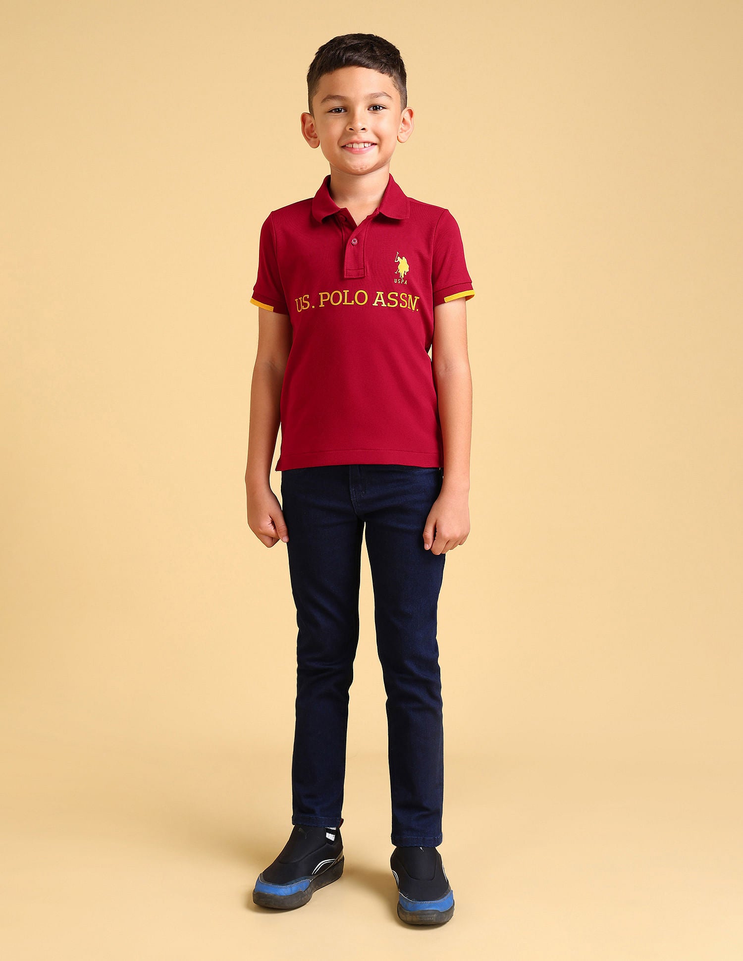 Regular fit Printed Polo Shirt Maroon - U.S. POLO ASSN. | Large