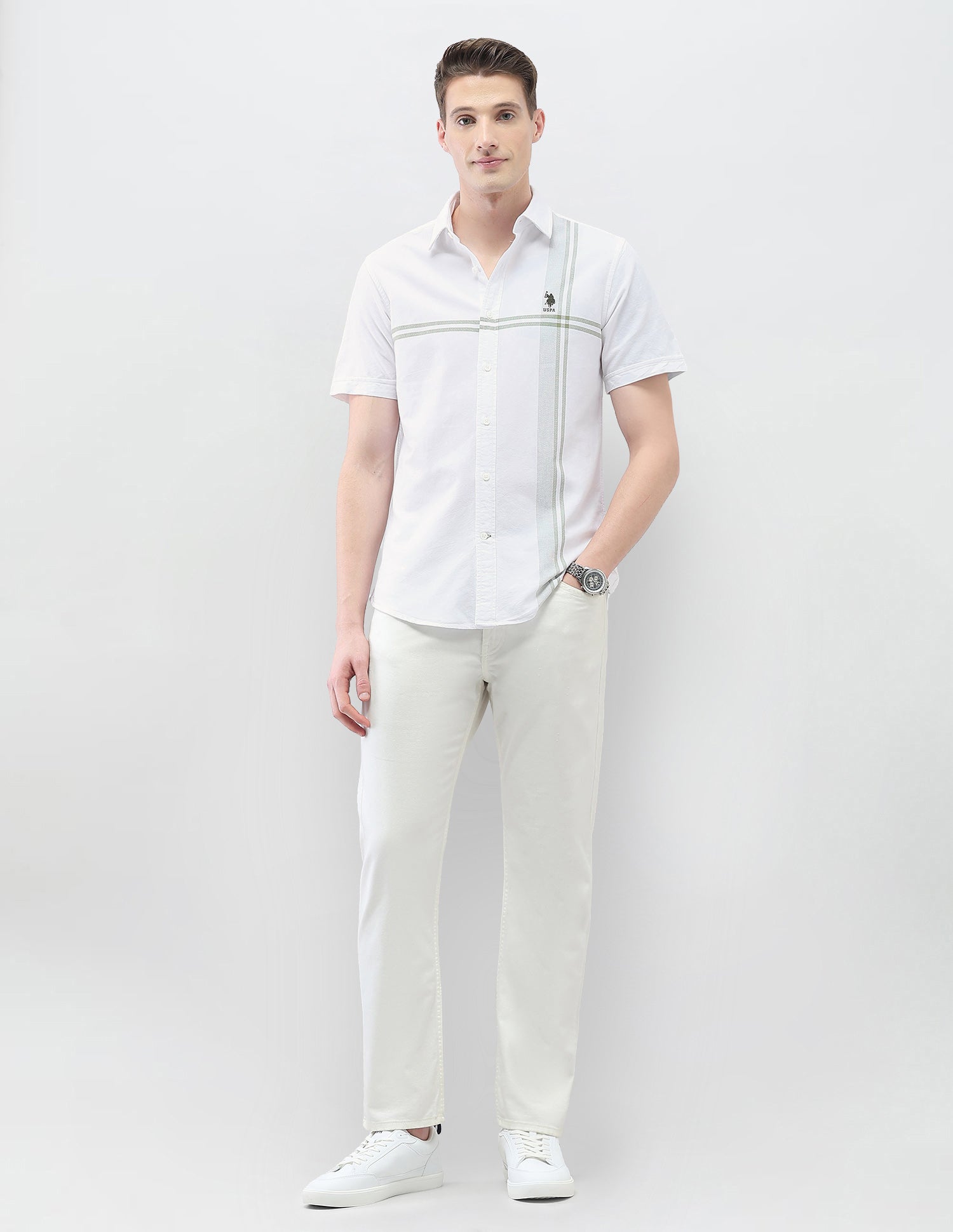 Casa De Campo Regular Fit Shirt Green - U.S. Polo Assn. India | Large