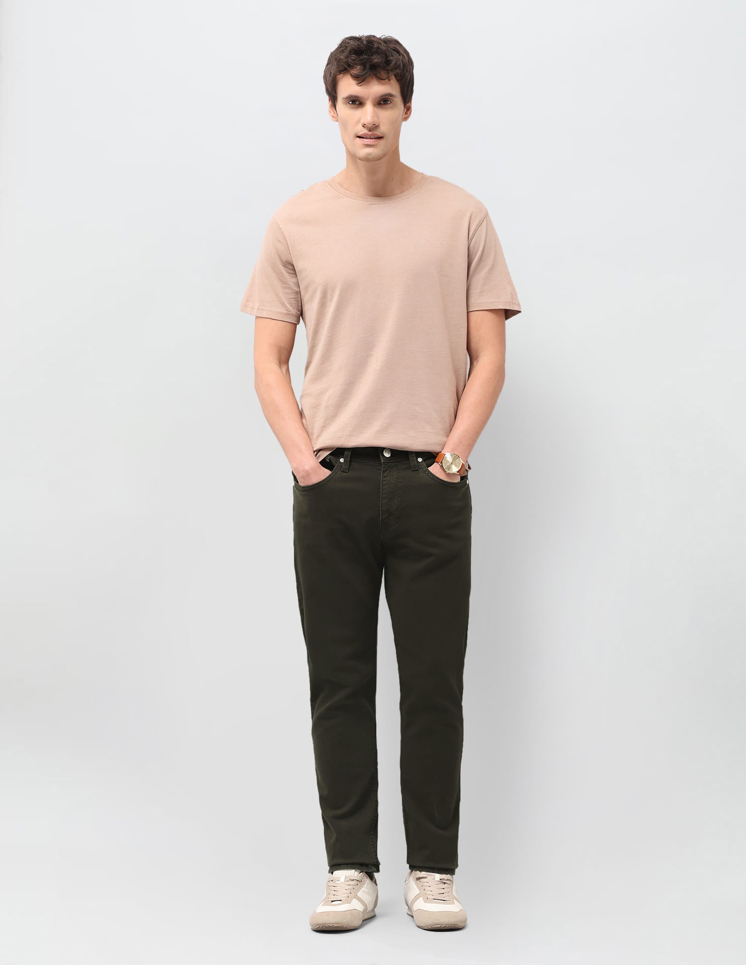 Solid Slim Tapered Fit Jeans Green - U.S. Polo Assn. India | Large