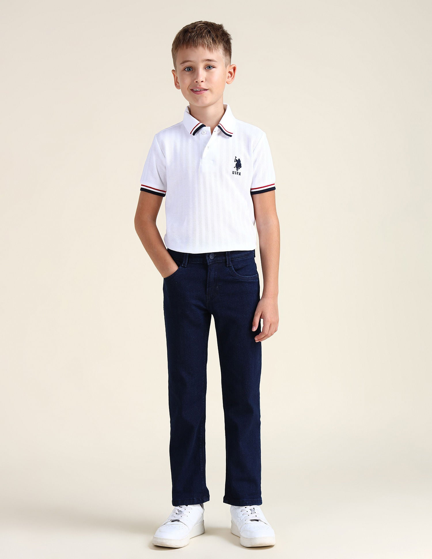 Relaxed Fit Dark Washed Jeans Dark Blue - U.S. POLO ASSN. | Large