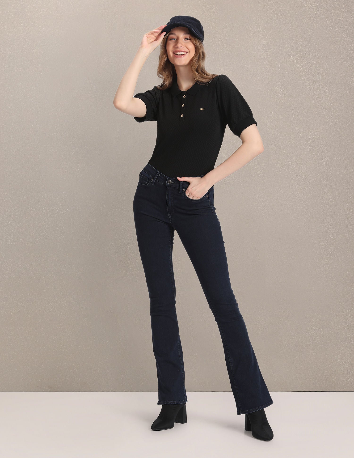 Textured Knit Polo Shirt Black - U.S. POLO ASSN. | Large