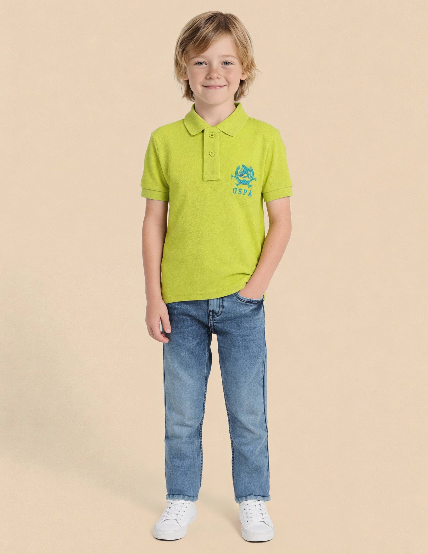 Boys Pure Cotton Polo Shirt Yellow - U.S. Polo Assn. India | Large