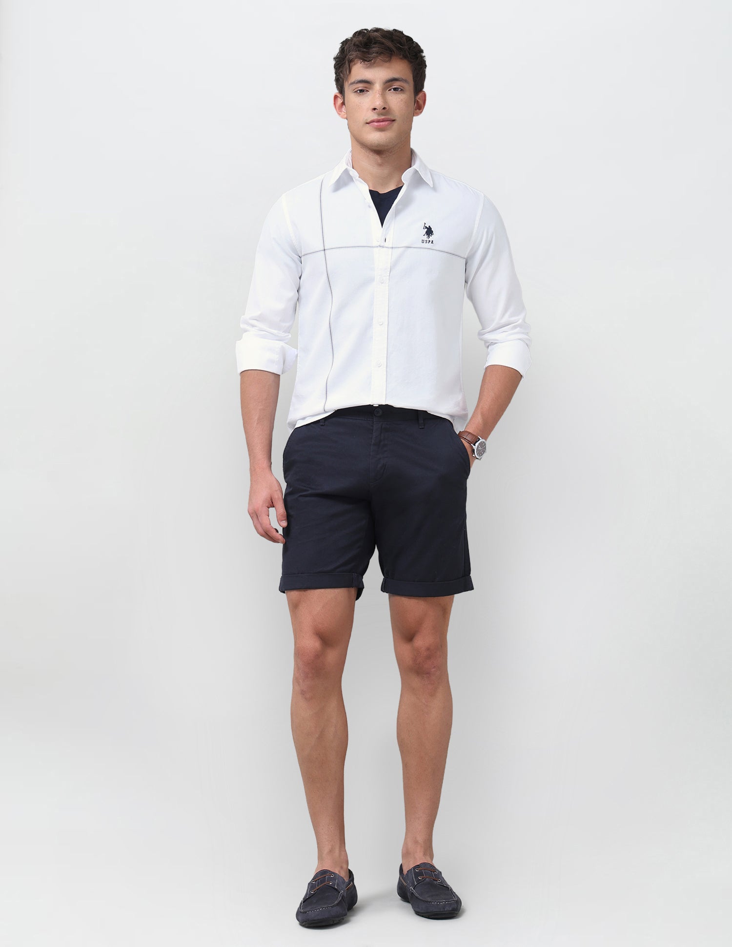Solid Regular Fit Shirt White - U.S. Polo Assn. India | Large