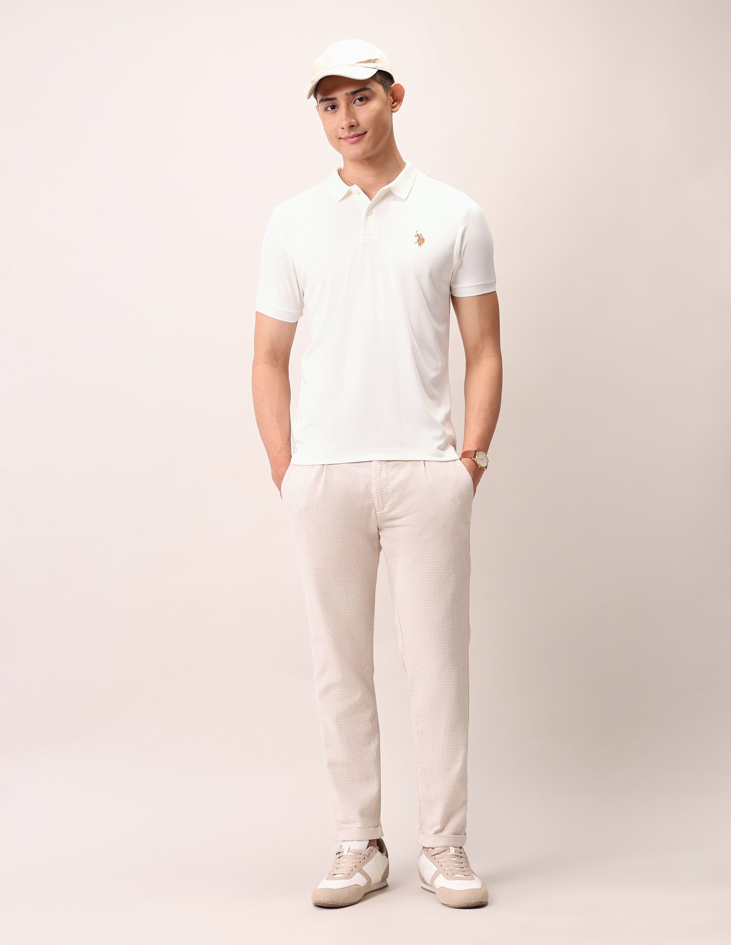 Muscle Fit Outdoor Polo Shirt Ivory - U.S. Polo Assn. India | Large