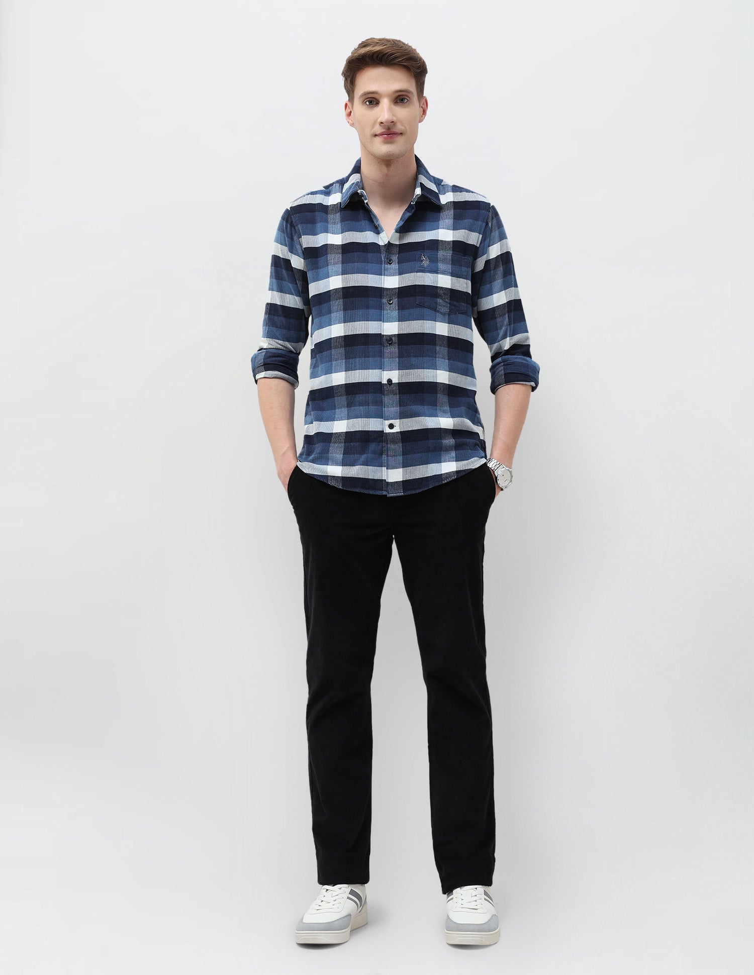 Corduroy Tailored Fit Shirt Navy - U.S. POLO ASSN. | Large